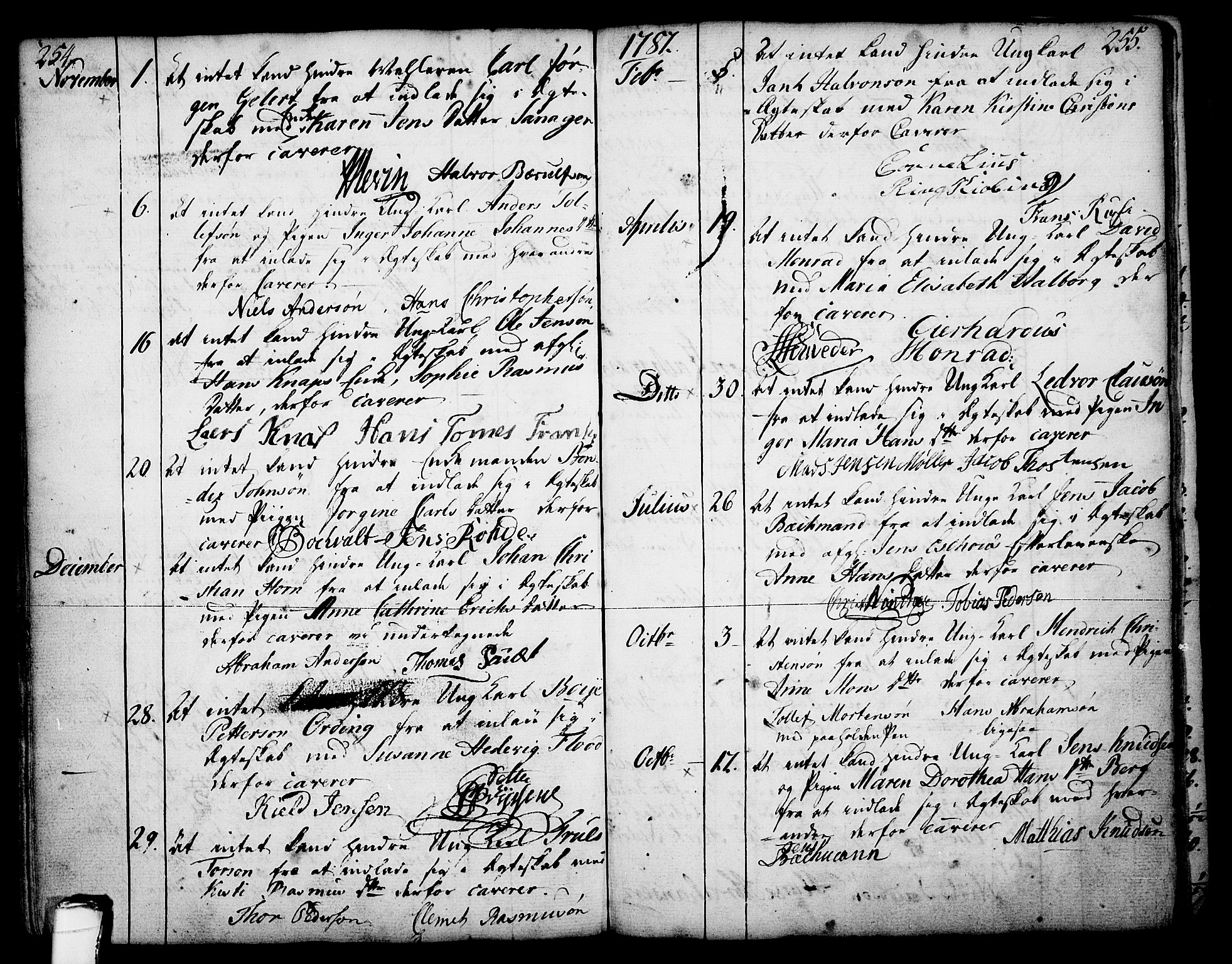 Skien kirkebøker, SAKO/A-302/F/Fa/L0003: Parish register (official) no. 3, 1755-1791, p. 254-255