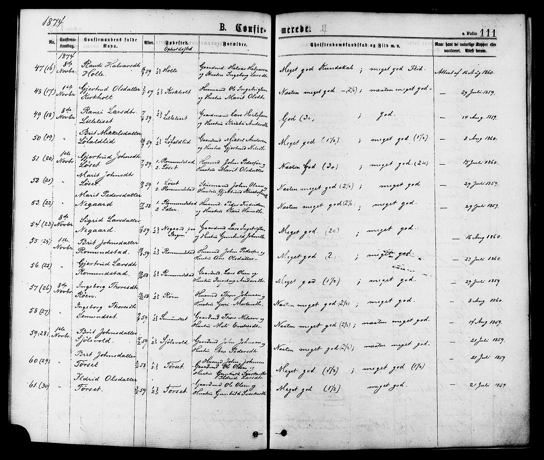 Ministerialprotokoller, klokkerbøker og fødselsregistre - Møre og Romsdal, AV/SAT-A-1454/598/L1068: Parish register (official) no. 598A02, 1872-1881, p. 111