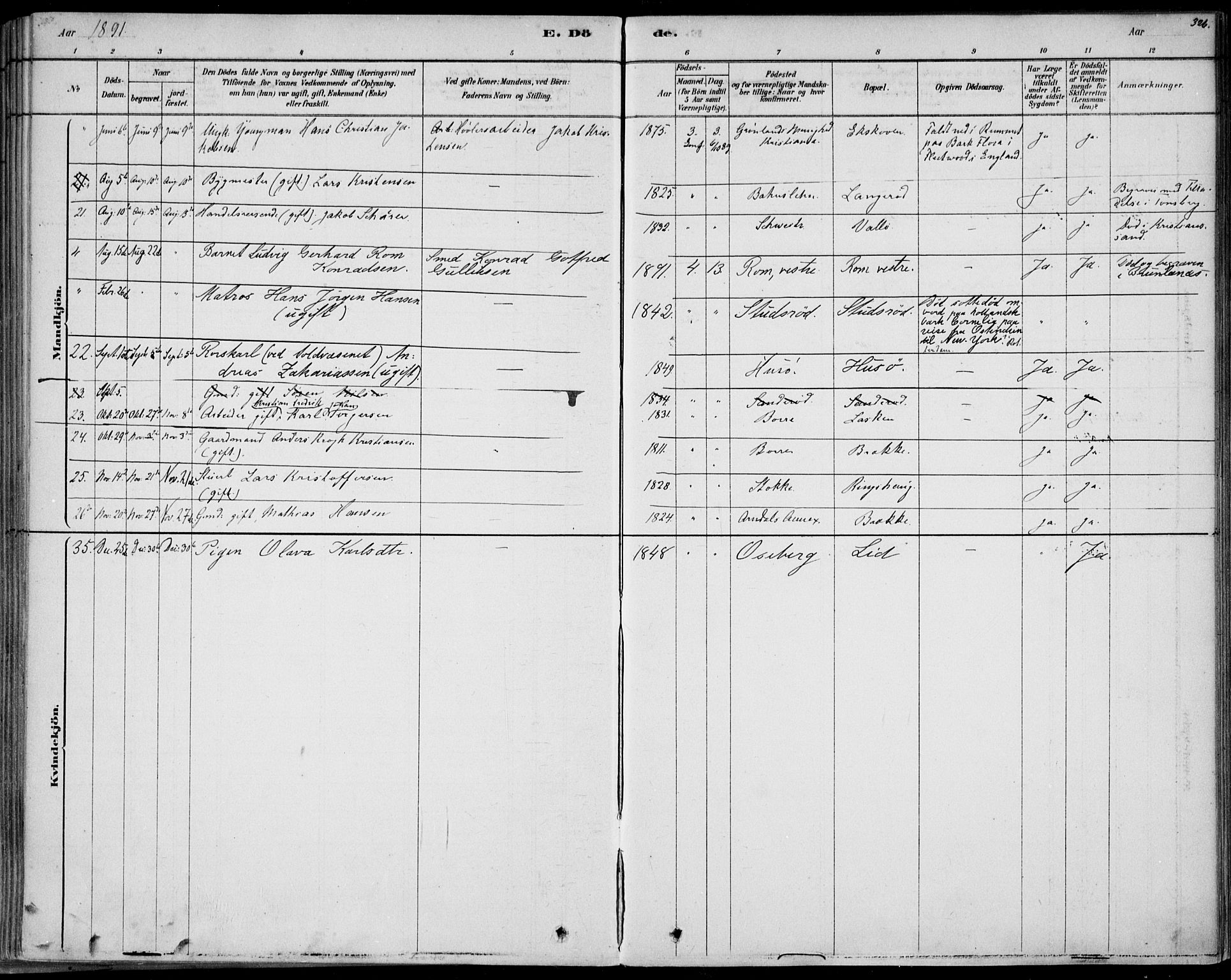 Sem kirkebøker, AV/SAKO-A-5/F/Fb/L0004: Parish register (official) no. II 4, 1878-1891, p. 326