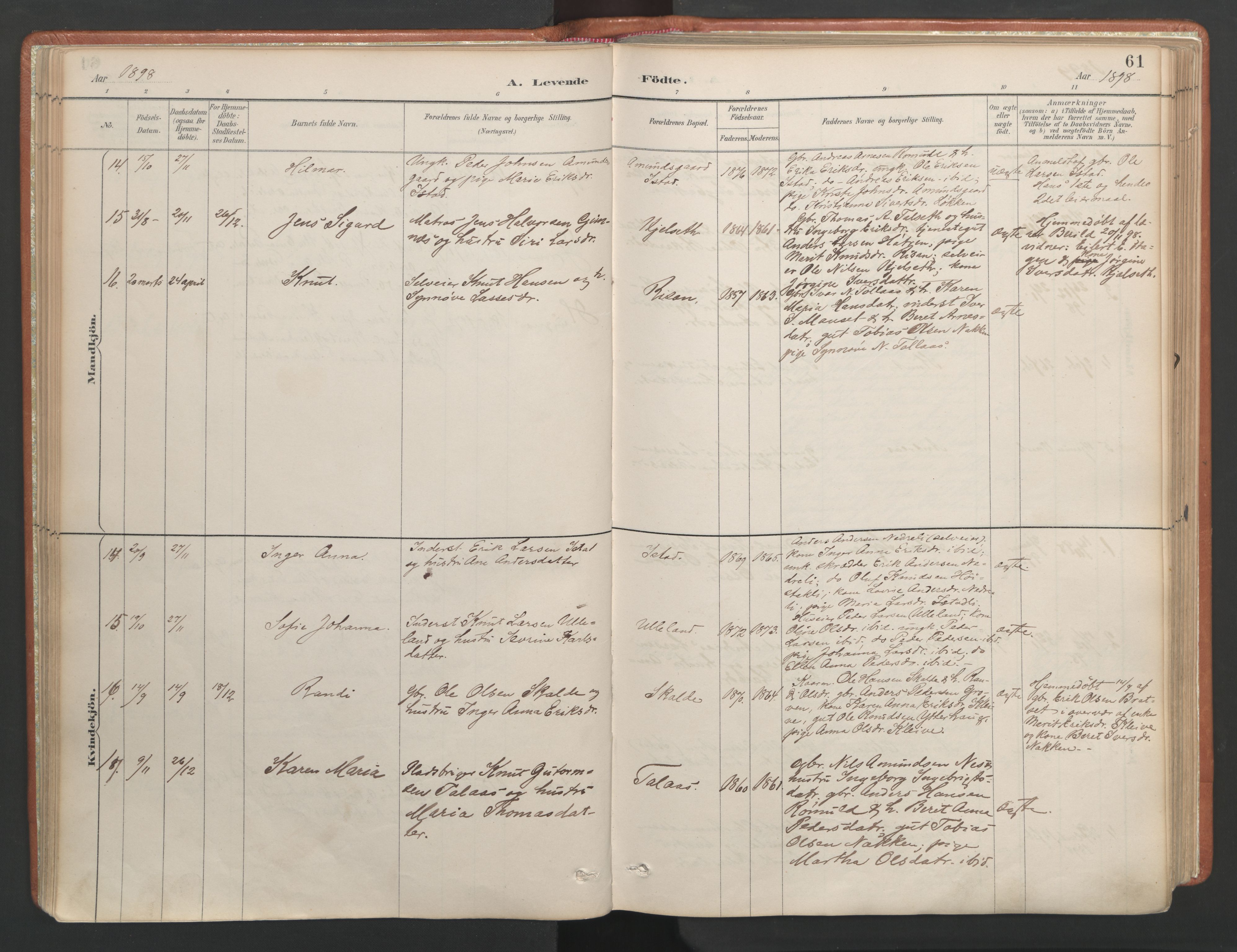 Ministerialprotokoller, klokkerbøker og fødselsregistre - Møre og Romsdal, AV/SAT-A-1454/557/L0682: Parish register (official) no. 557A04, 1887-1970, p. 61