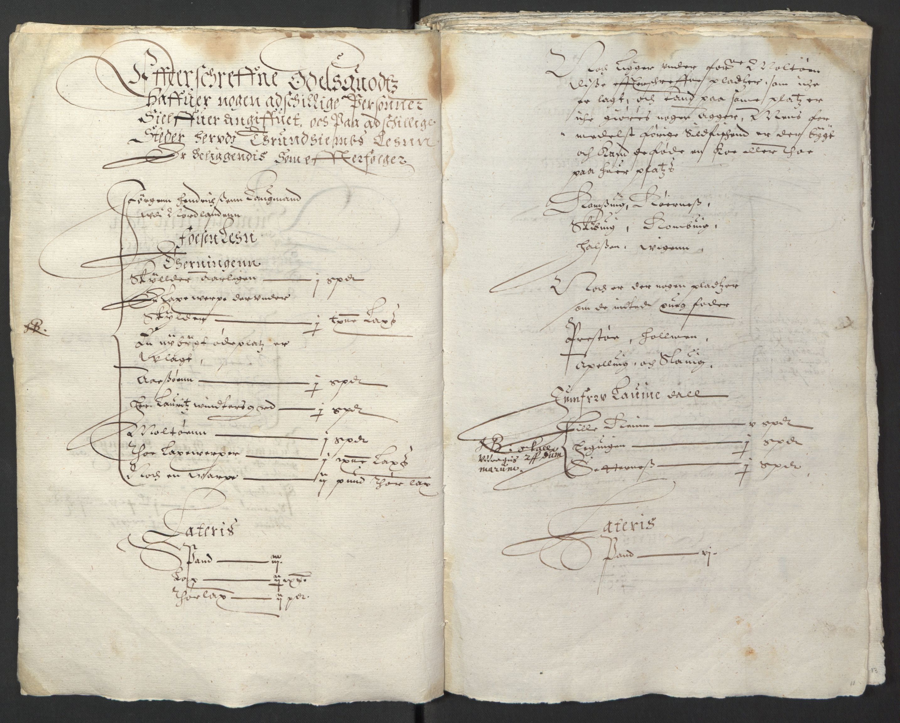 Stattholderembetet 1572-1771, RA/EA-2870/Ek/L0013/0001: Jordebøker til utlikning av rosstjeneste 1624-1626: / Odelsjordebøker for Trondheim len, 1624-1625, p. 14