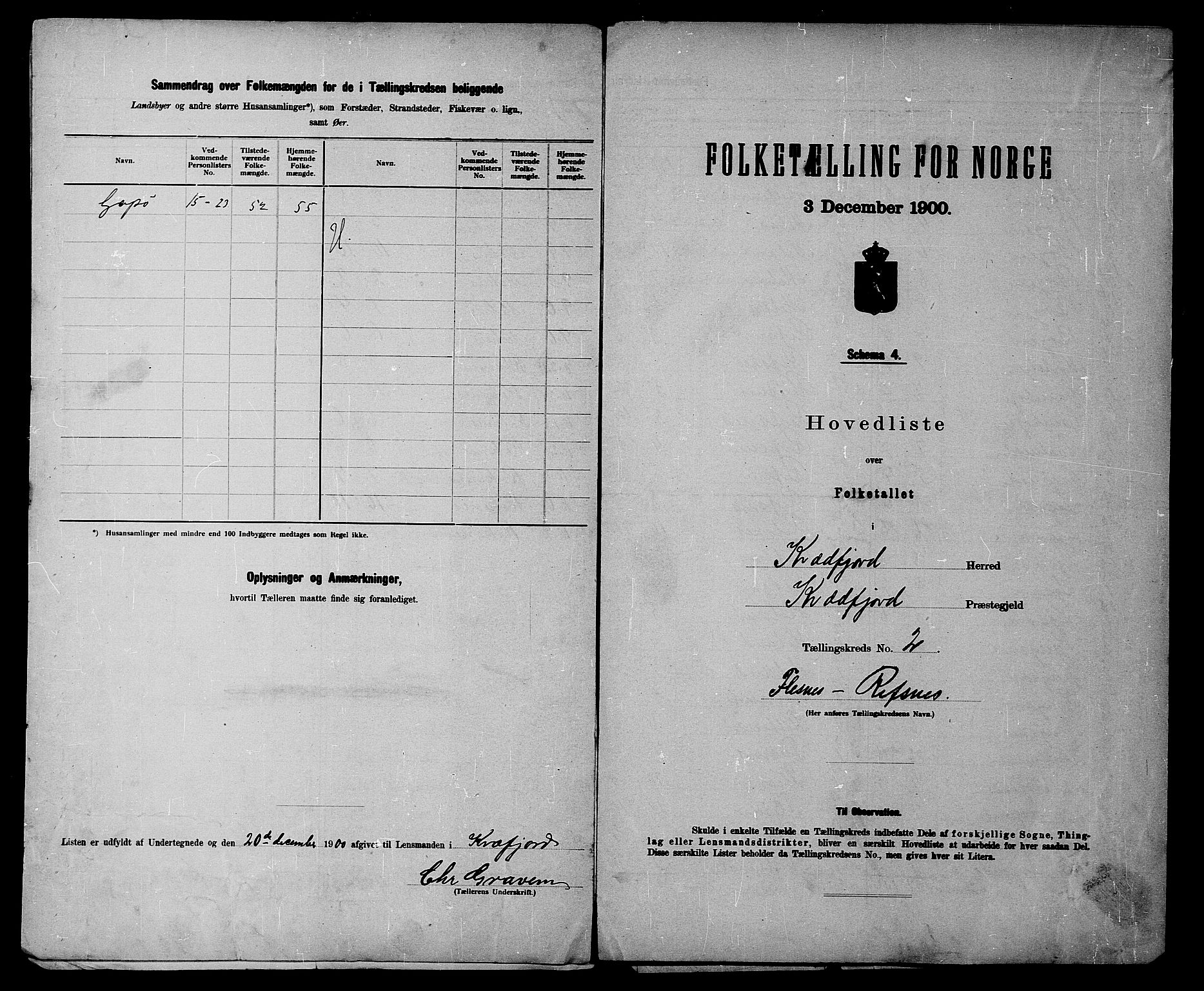 SATØ, 1900 census for Kvæfjord, 1900, p. 6