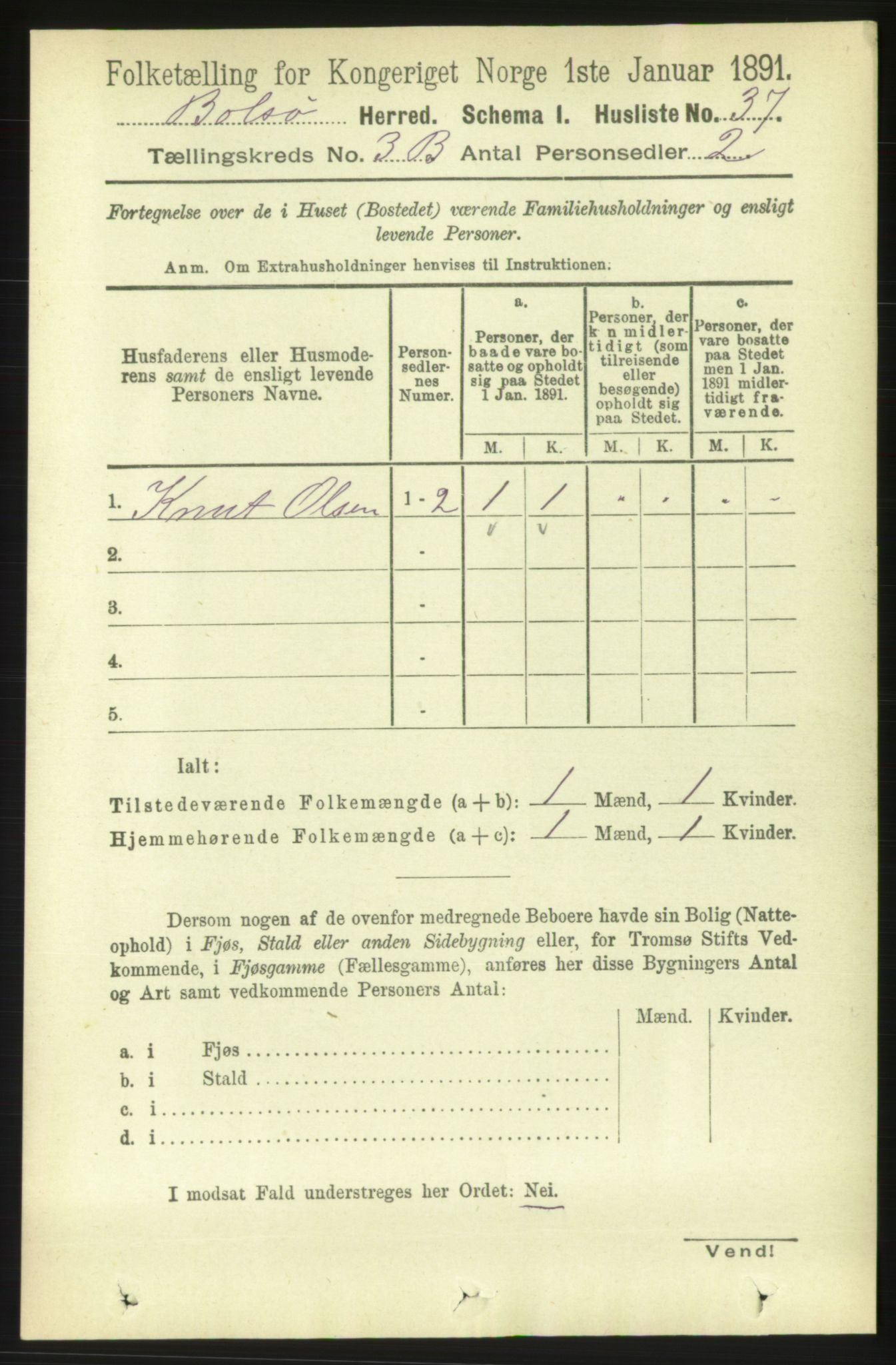 RA, 1891 census for 1544 Bolsøy, 1891, p. 2083