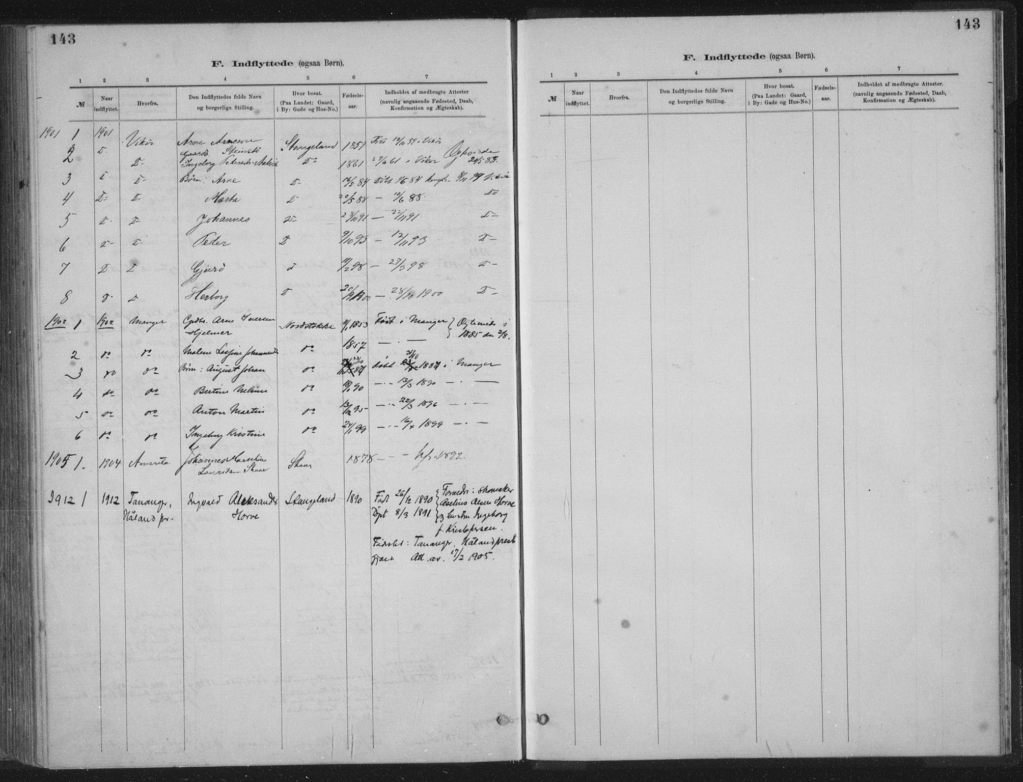 Kopervik sokneprestkontor, AV/SAST-A-101850/H/Ha/Haa/L0002: Parish register (official) no. A 2, 1880-1912, p. 143