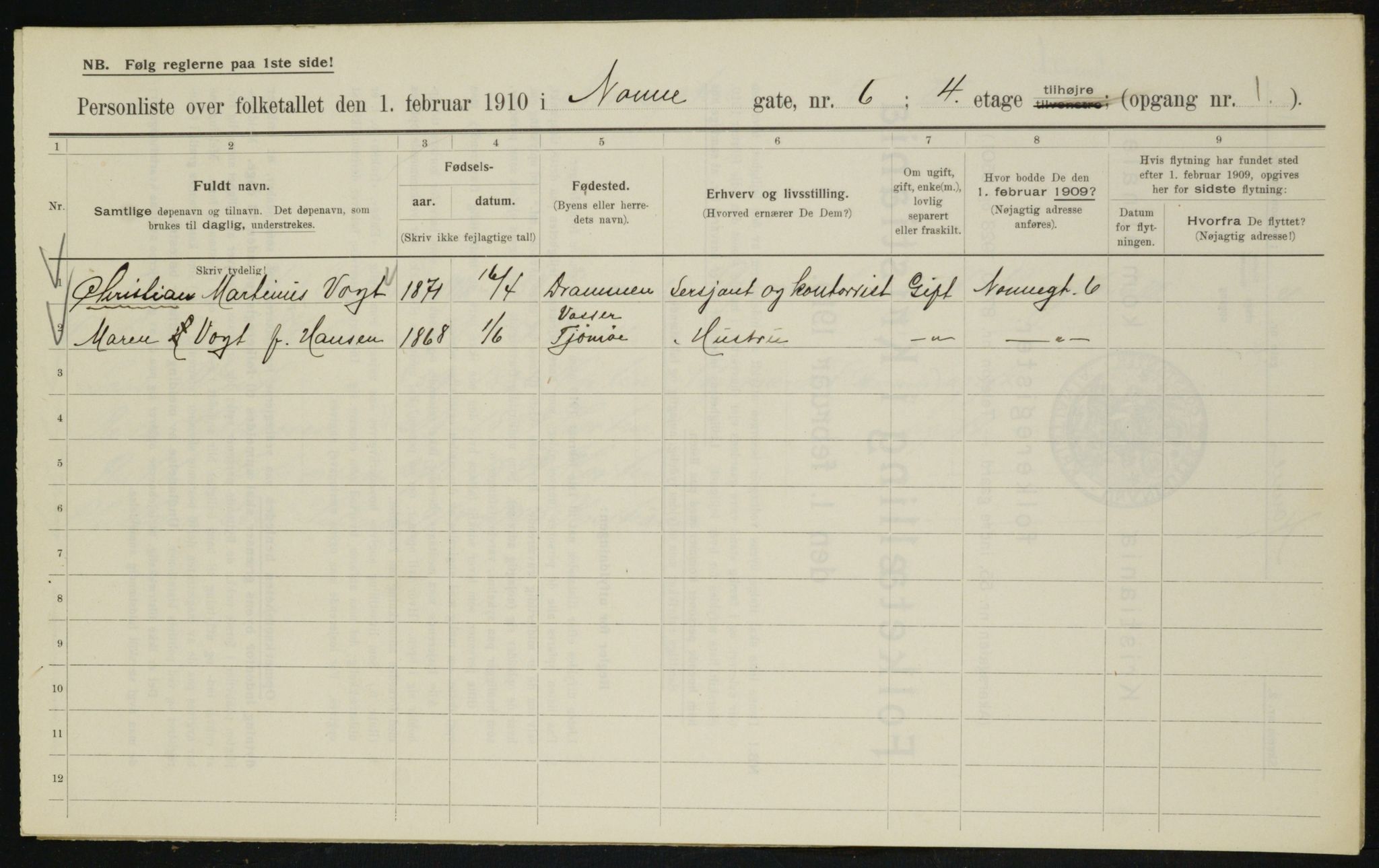 OBA, Municipal Census 1910 for Kristiania, 1910, p. 68937