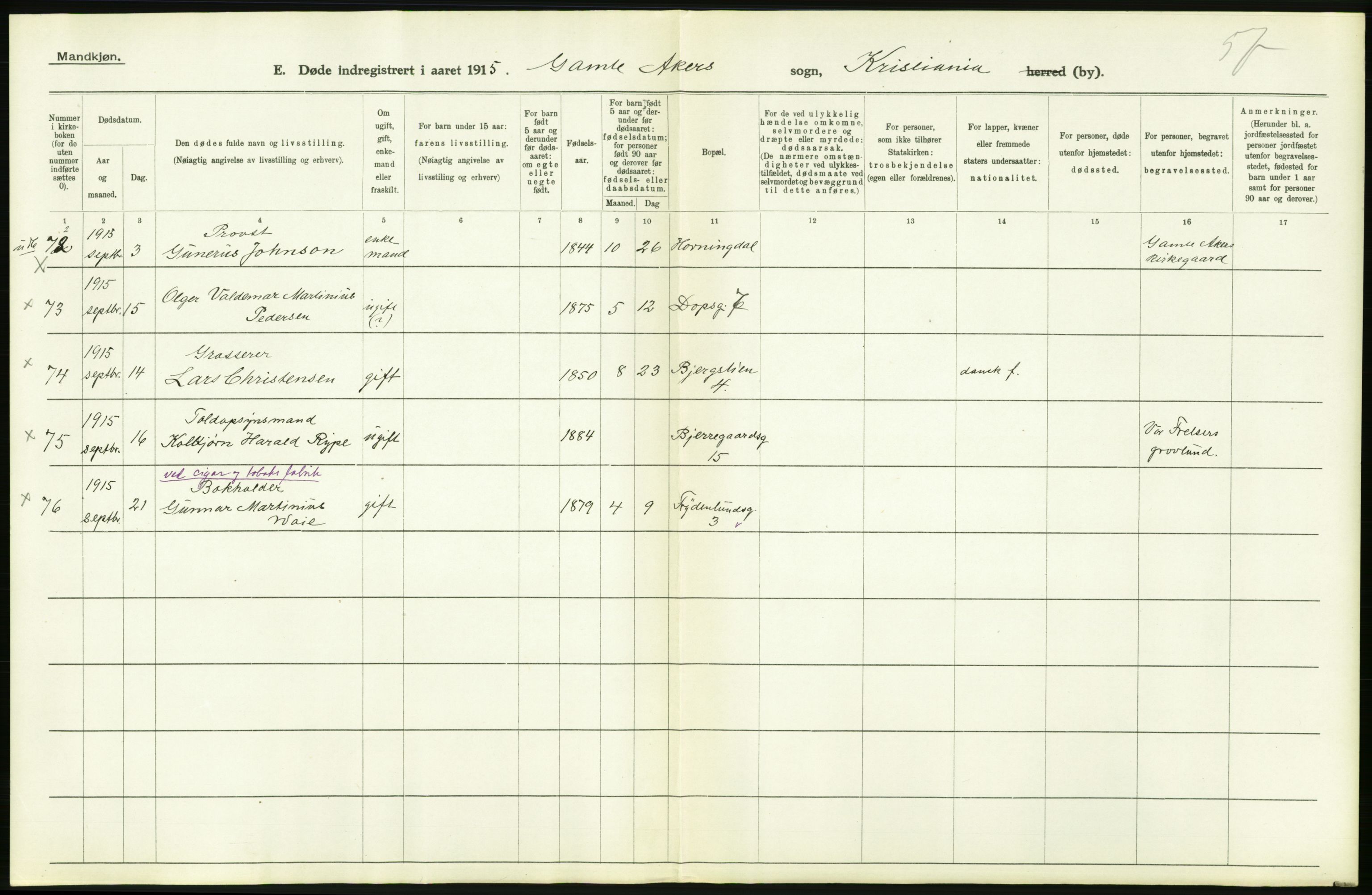 Statistisk sentralbyrå, Sosiodemografiske emner, Befolkning, AV/RA-S-2228/D/Df/Dfb/Dfbe/L0009: Kristiania: Døde., 1915, p. 642