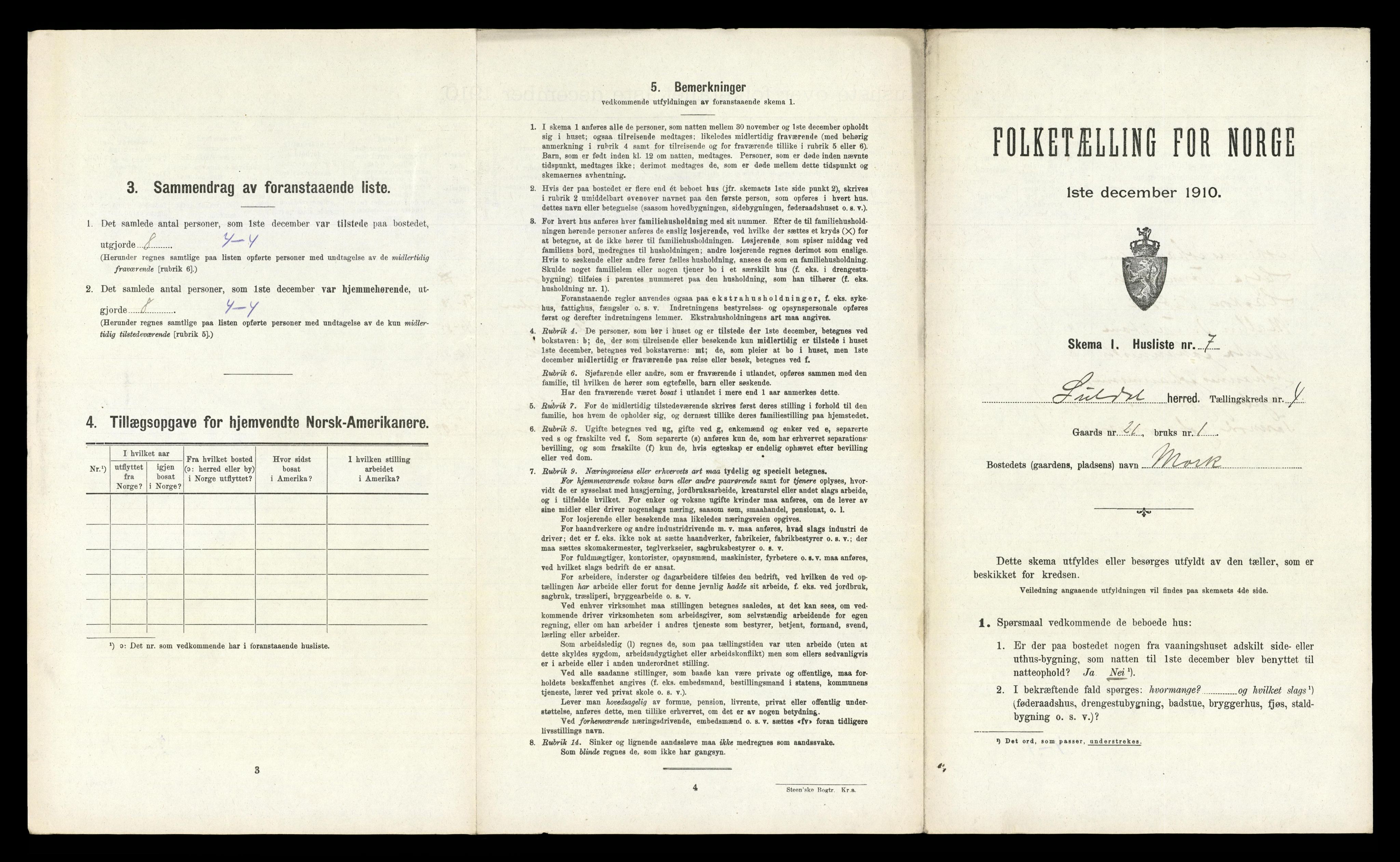 RA, 1910 census for Suldal, 1910, p. 207