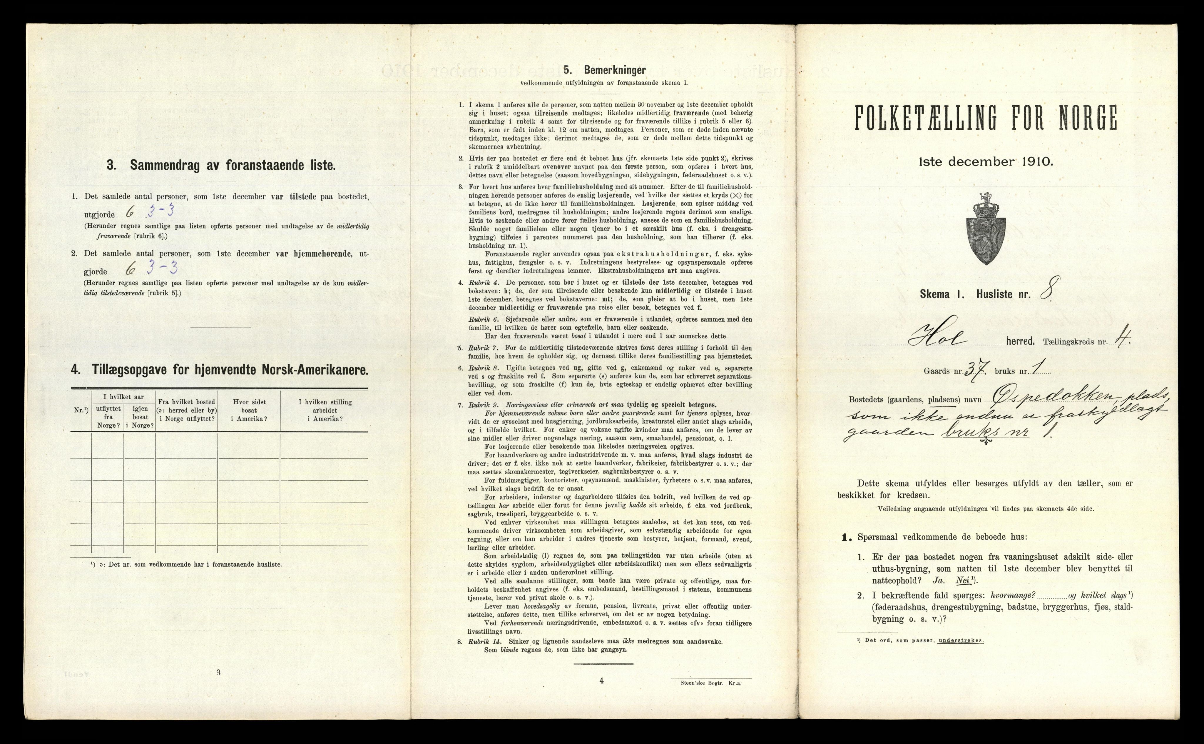 RA, 1910 census for Hol, 1910, p. 345