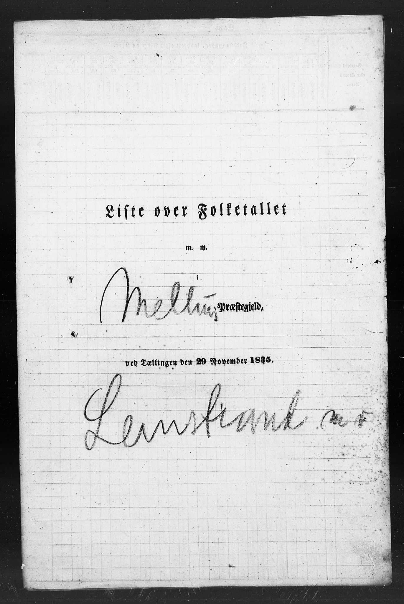 , Census 1835 for Melhus, 1835, p. 2