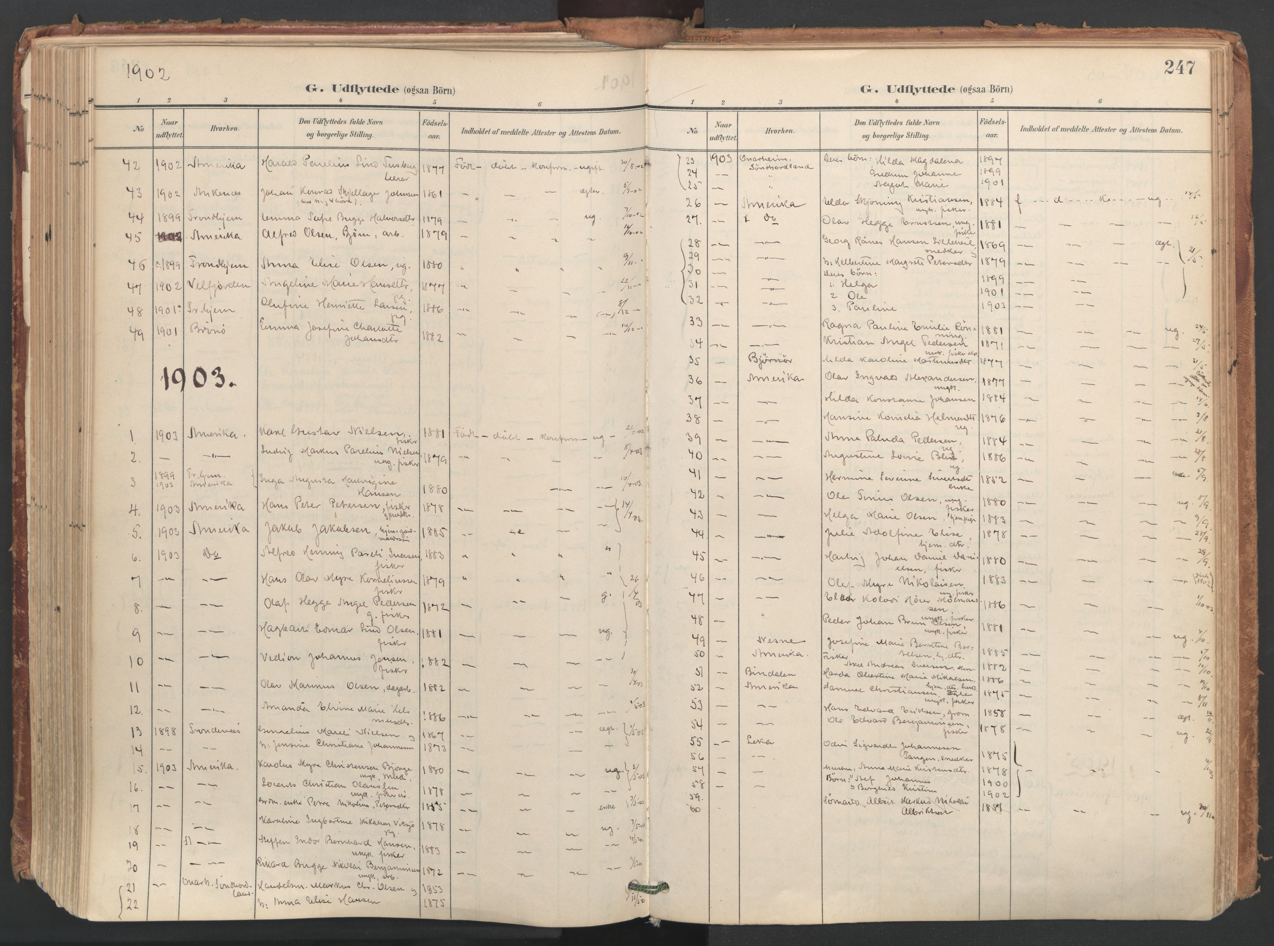 Ministerialprotokoller, klokkerbøker og fødselsregistre - Nordland, SAT/A-1459/812/L0180: Parish register (official) no. 812A09, 1901-1915, p. 247