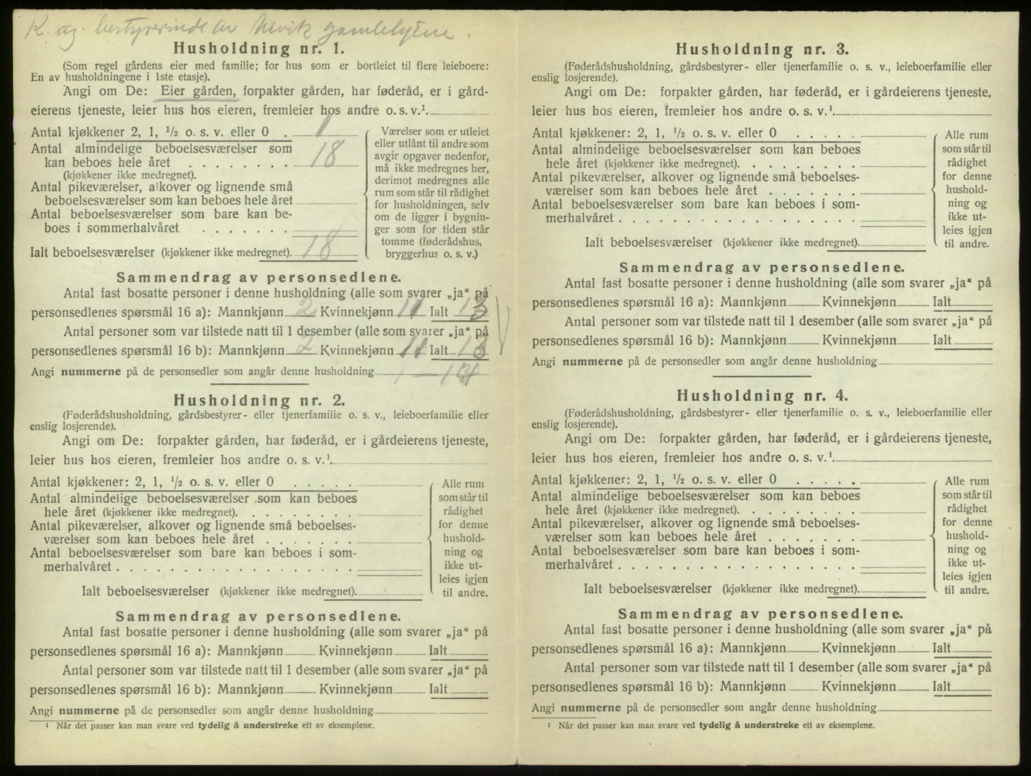 SAB, 1920 census for Ulvik, 1920, p. 62