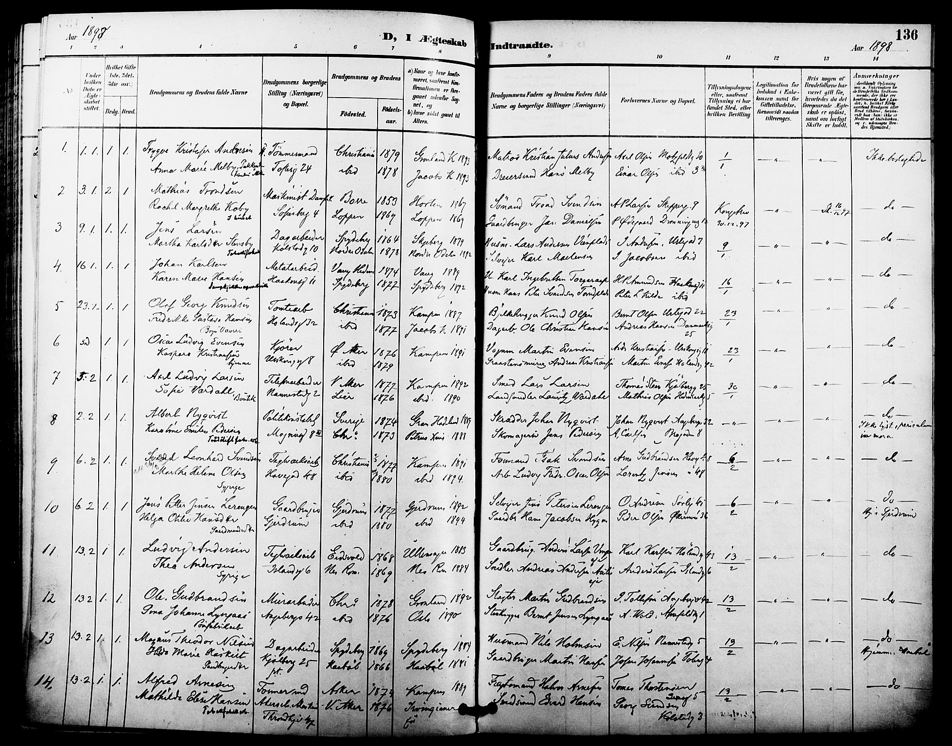 Kampen prestekontor Kirkebøker, SAO/A-10853/F/Fa/L0008: Parish register (official) no. I 8, 1892-1902, p. 136
