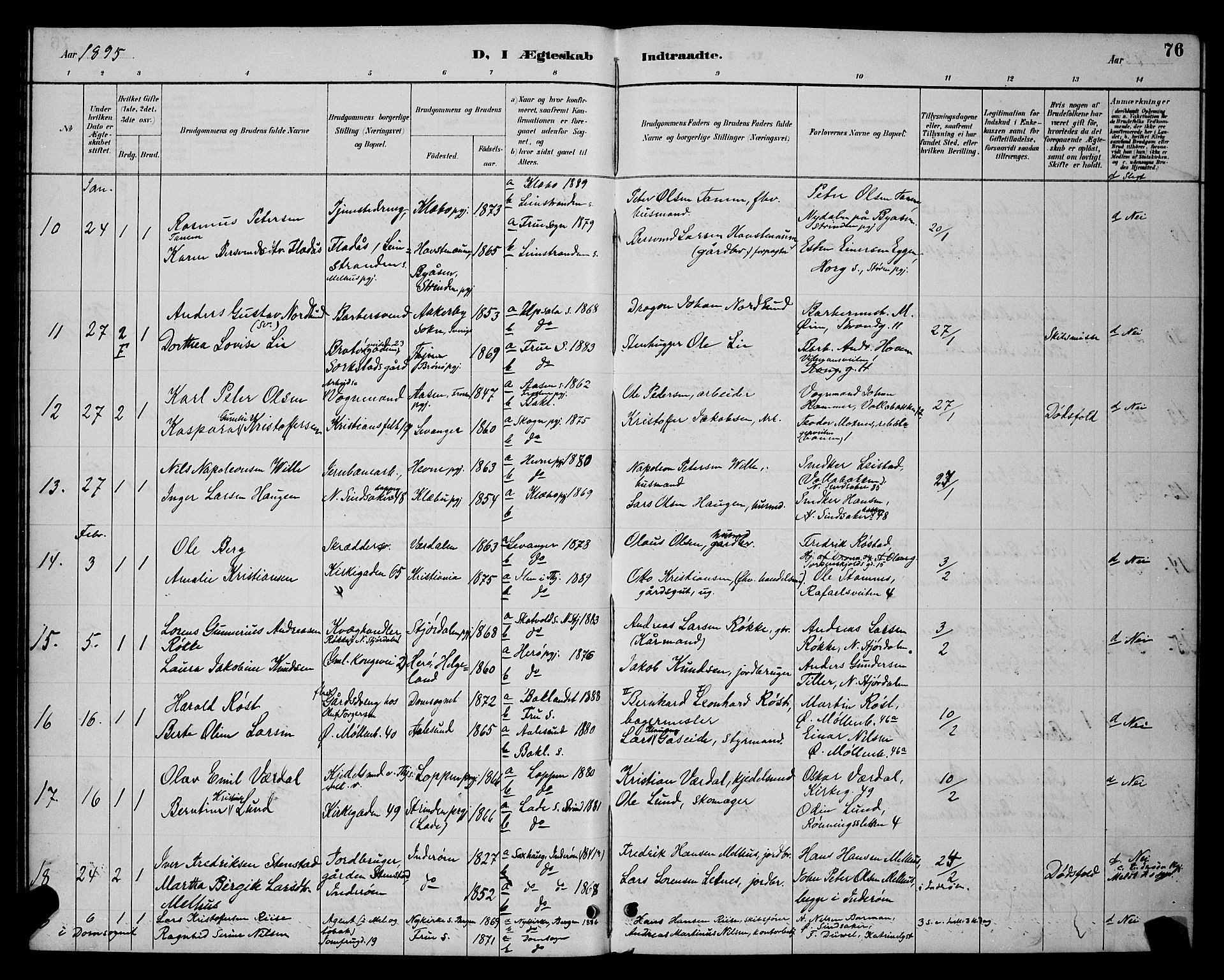Ministerialprotokoller, klokkerbøker og fødselsregistre - Sør-Trøndelag, SAT/A-1456/604/L0223: Parish register (copy) no. 604C06, 1886-1897, p. 76
