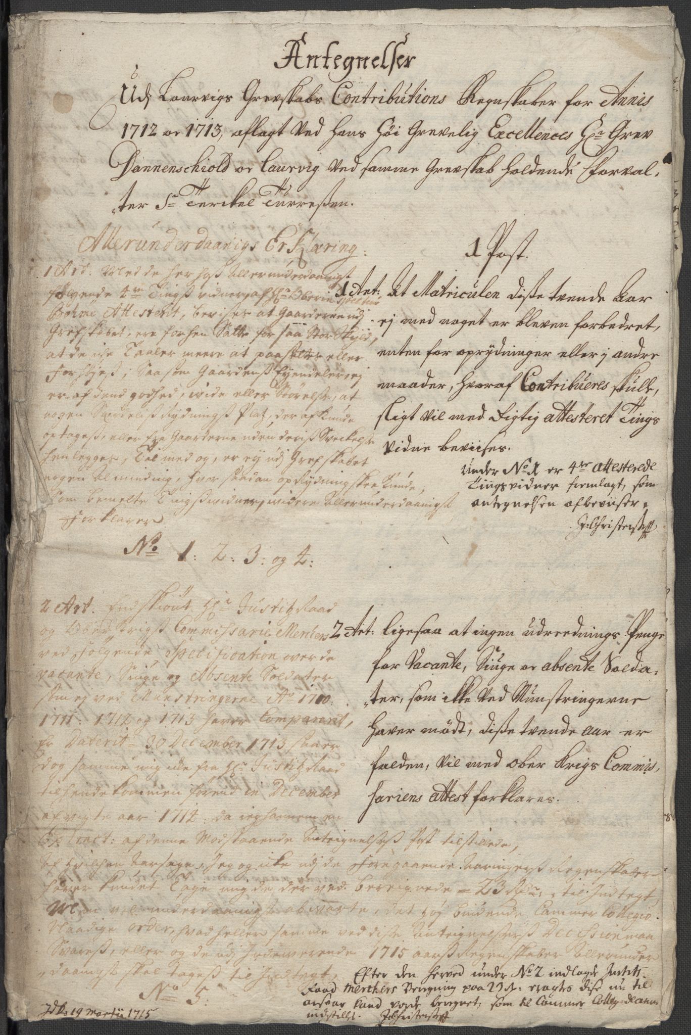 Rentekammeret inntil 1814, Reviderte regnskaper, Fogderegnskap, AV/RA-EA-4092/R33/L1985: Fogderegnskap Larvik grevskap, 1713, p. 401