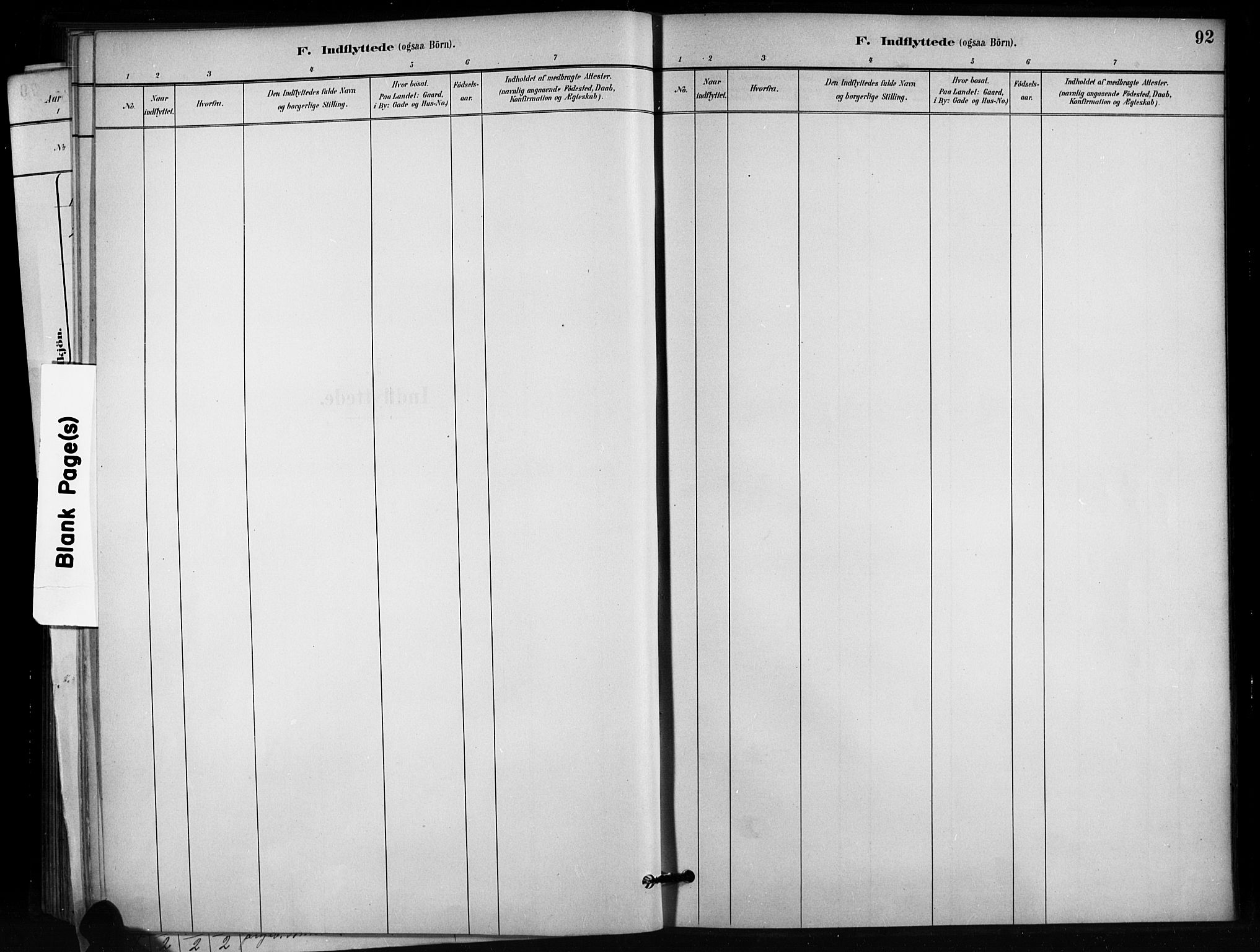 Enebakk prestekontor Kirkebøker, SAO/A-10171c/F/Fb/L0001: Parish register (official) no. II 1, 1877-1902, p. 92