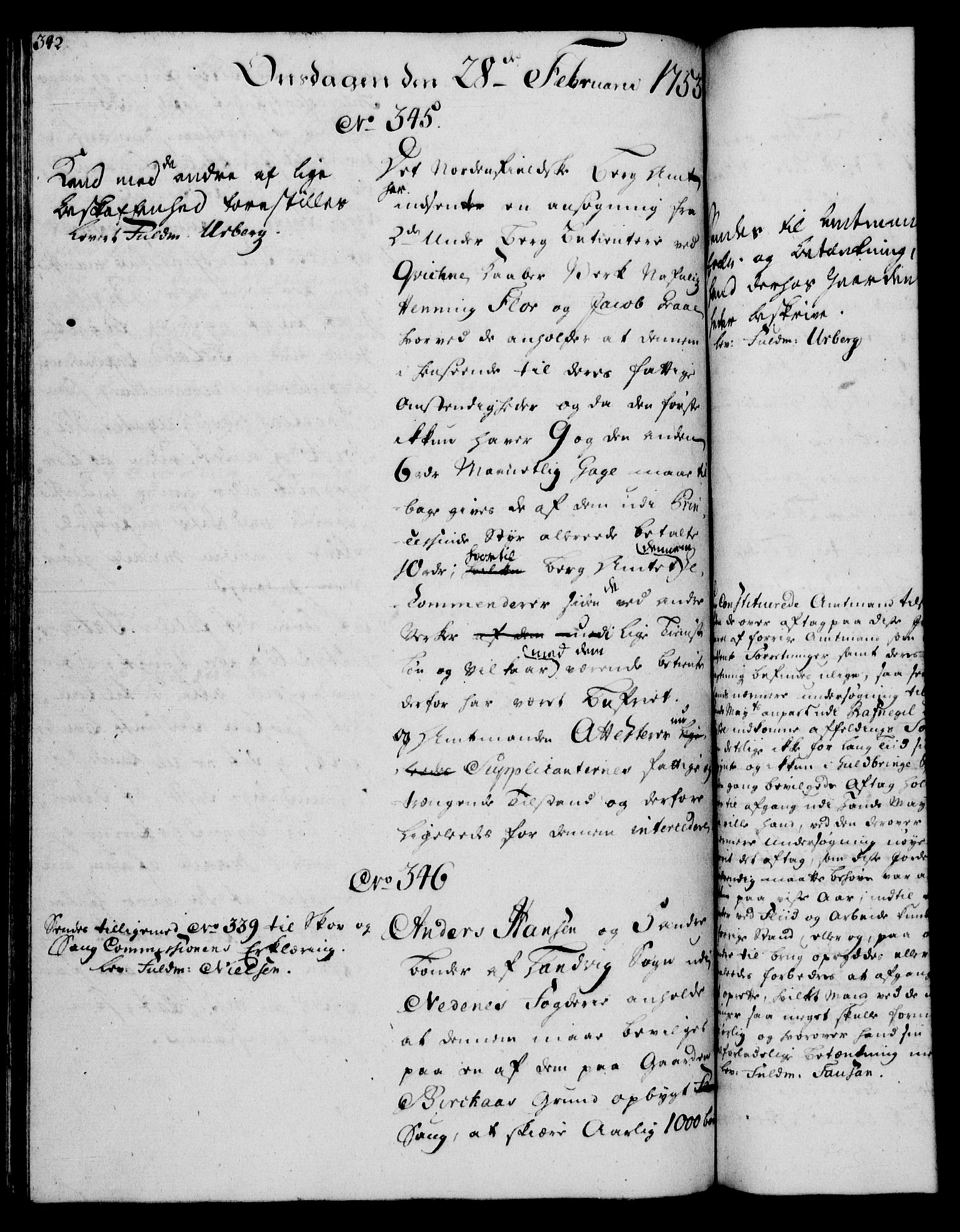 Rentekammeret, Kammerkanselliet, RA/EA-3111/G/Gh/Gha/L0031: Norsk ekstraktmemorialprotokoll (merket RK 53.76), 1751-1753, p. 342
