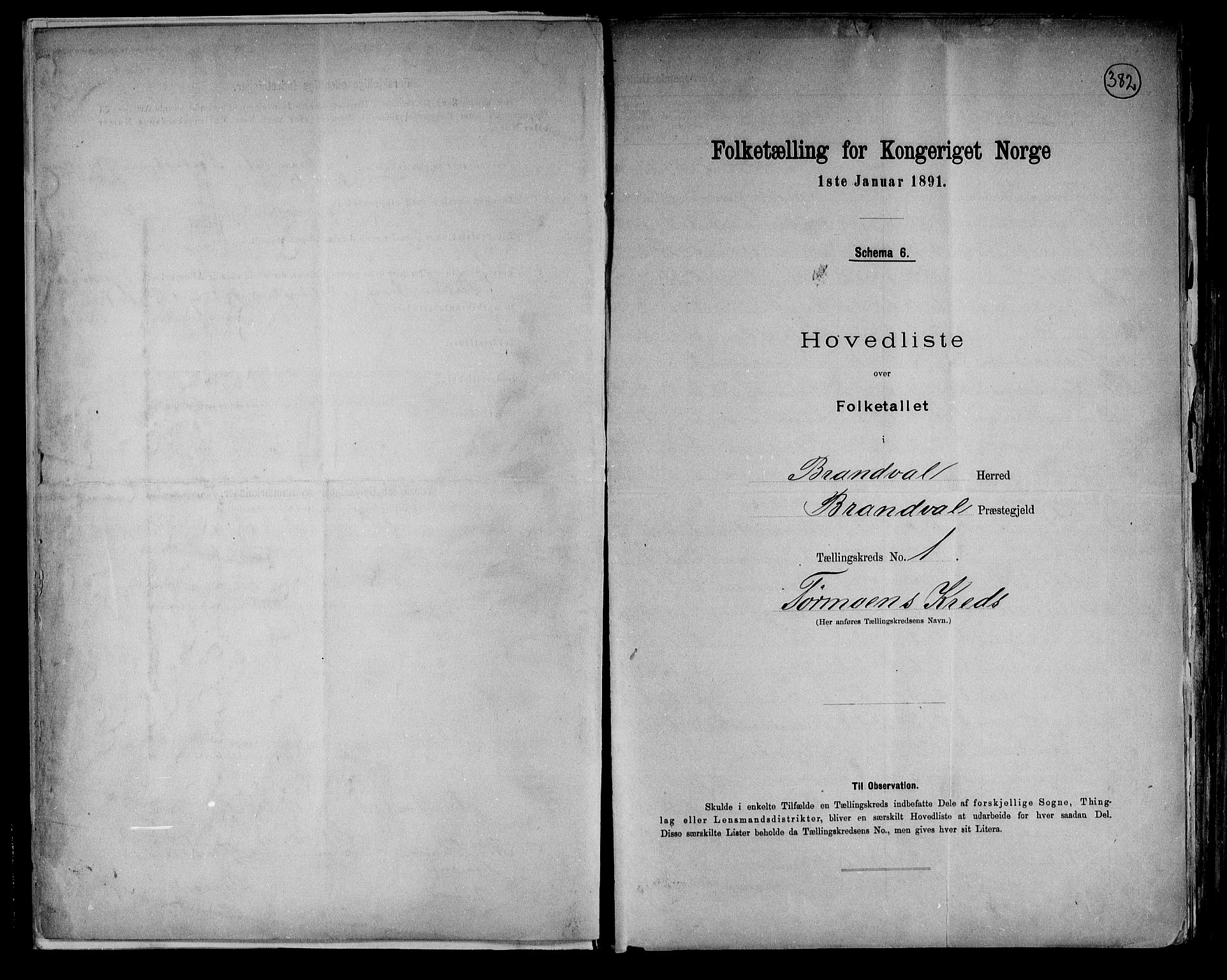RA, 1891 census for 0422 Brandval, 1891, p. 4