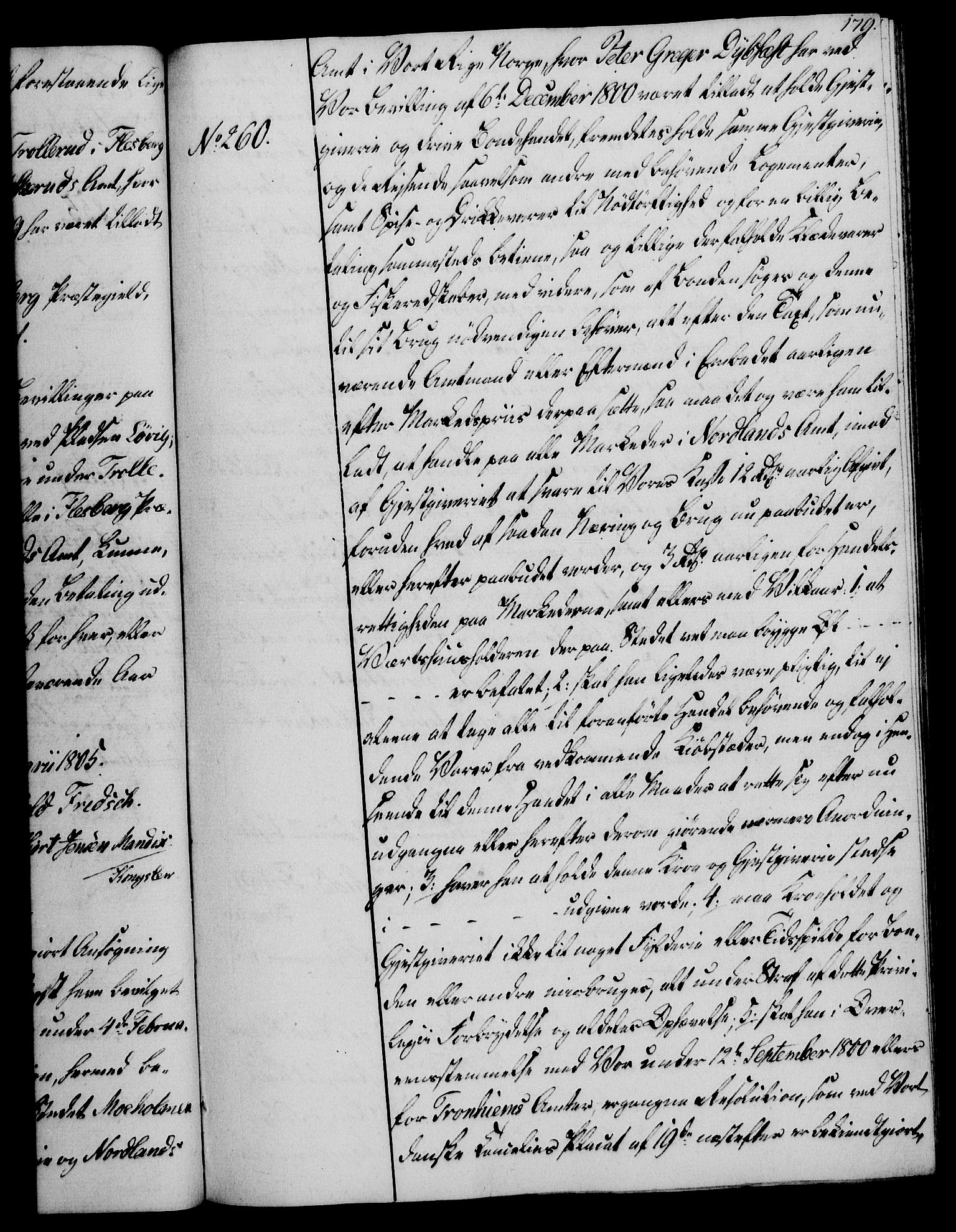 Rentekammeret, Kammerkanselliet, RA/EA-3111/G/Gg/Gga/L0018: Norsk ekspedisjonsprotokoll med register (merket RK 53.18), 1804-1806, p. 179