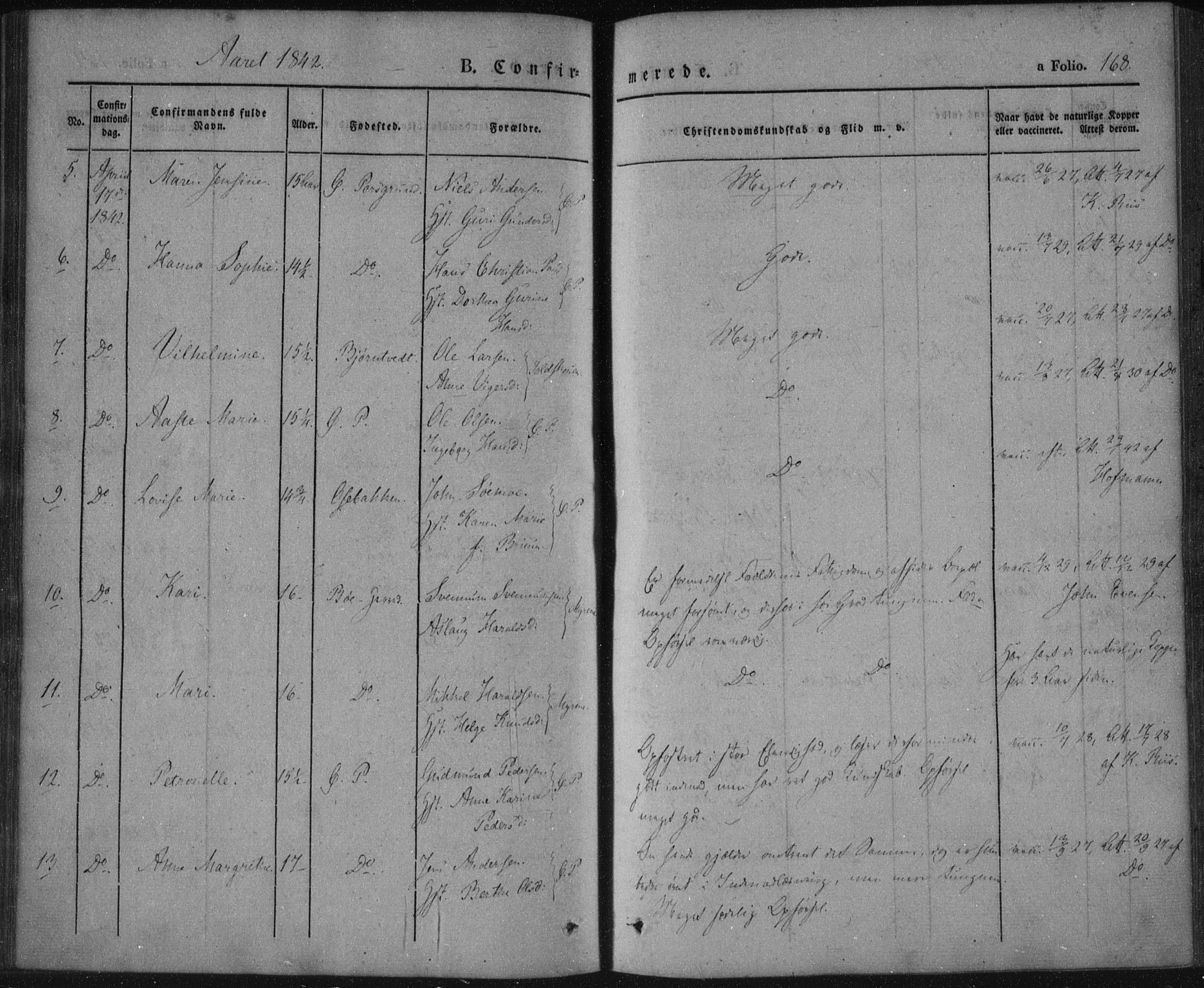 Porsgrunn kirkebøker , AV/SAKO-A-104/F/Fa/L0006: Parish register (official) no. 6, 1841-1857, p. 168