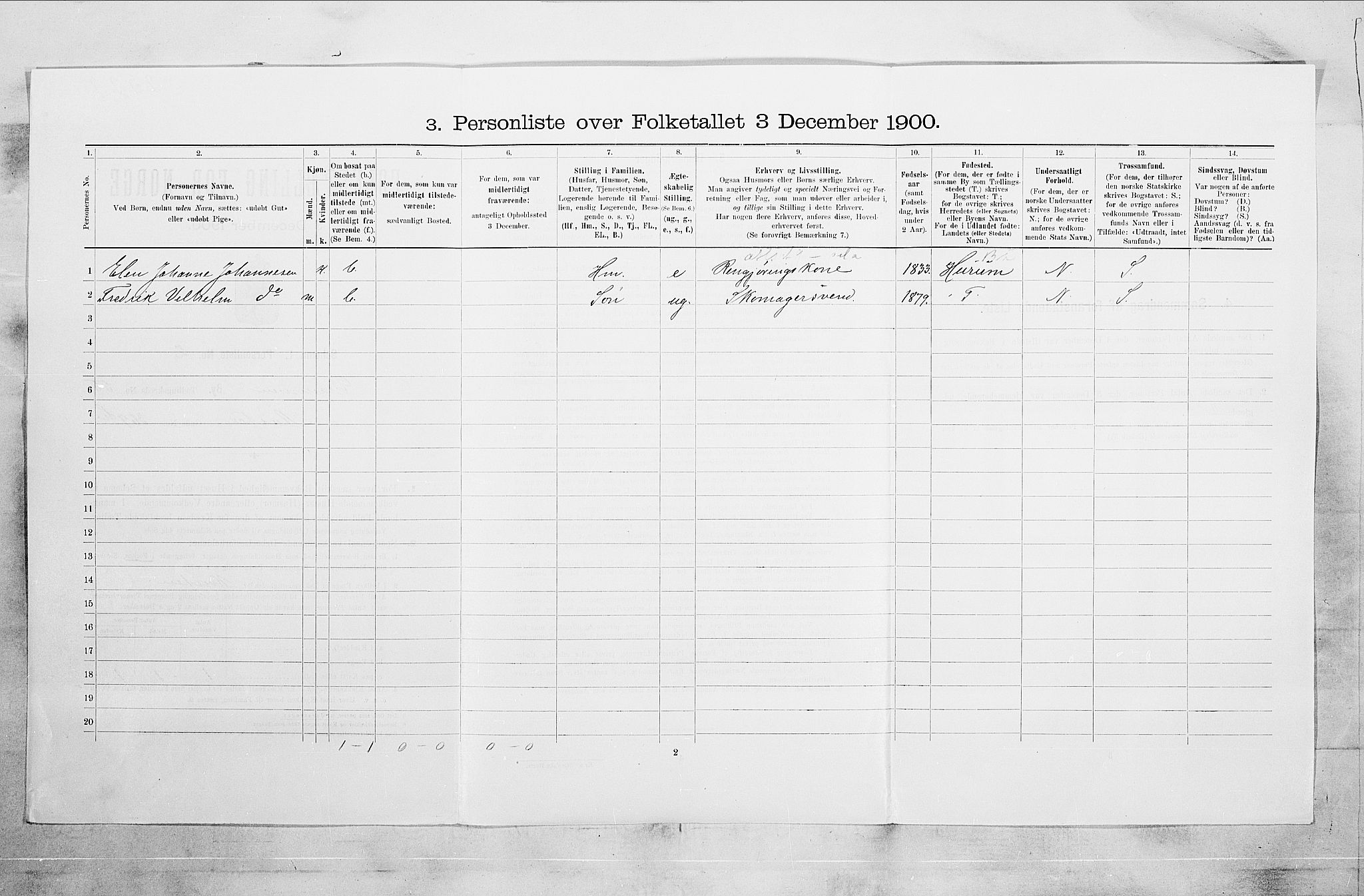 RA, 1900 census for Drammen, 1900, p. 9560