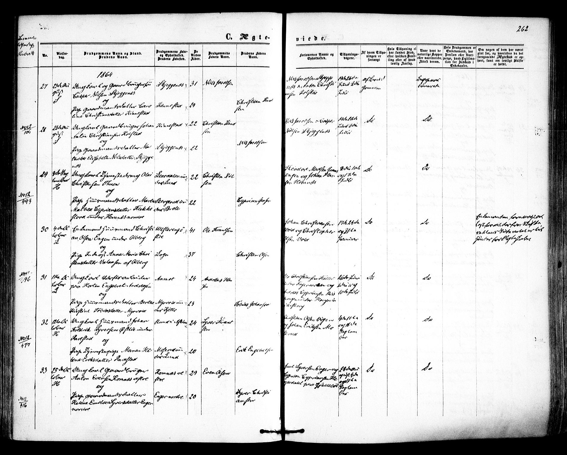 Høland prestekontor Kirkebøker, AV/SAO-A-10346a/F/Fa/L0011: Parish register (official) no. I 11, 1862-1869, p. 262