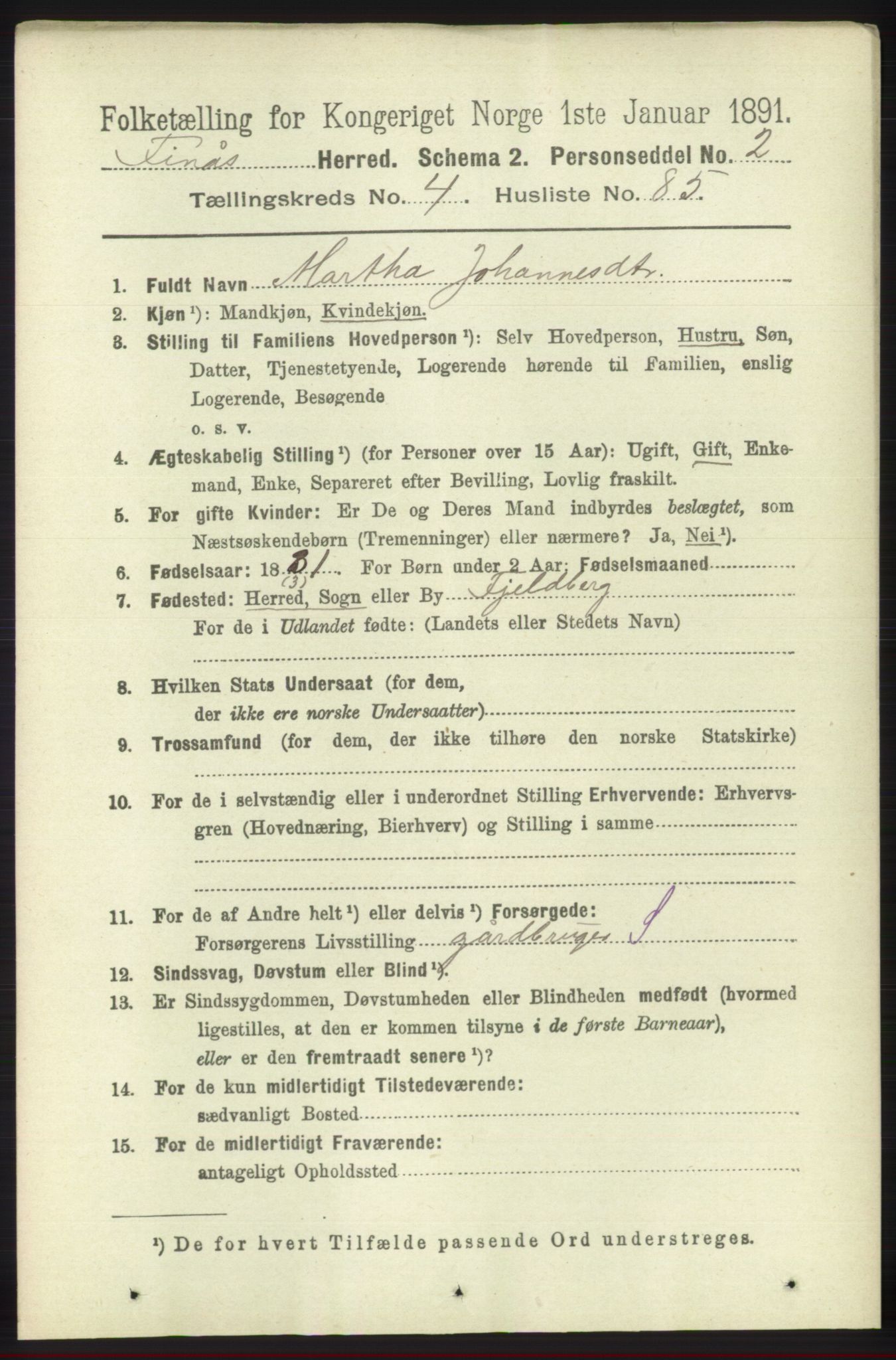 RA, 1891 census for 1218 Finnås, 1891, p. 2173