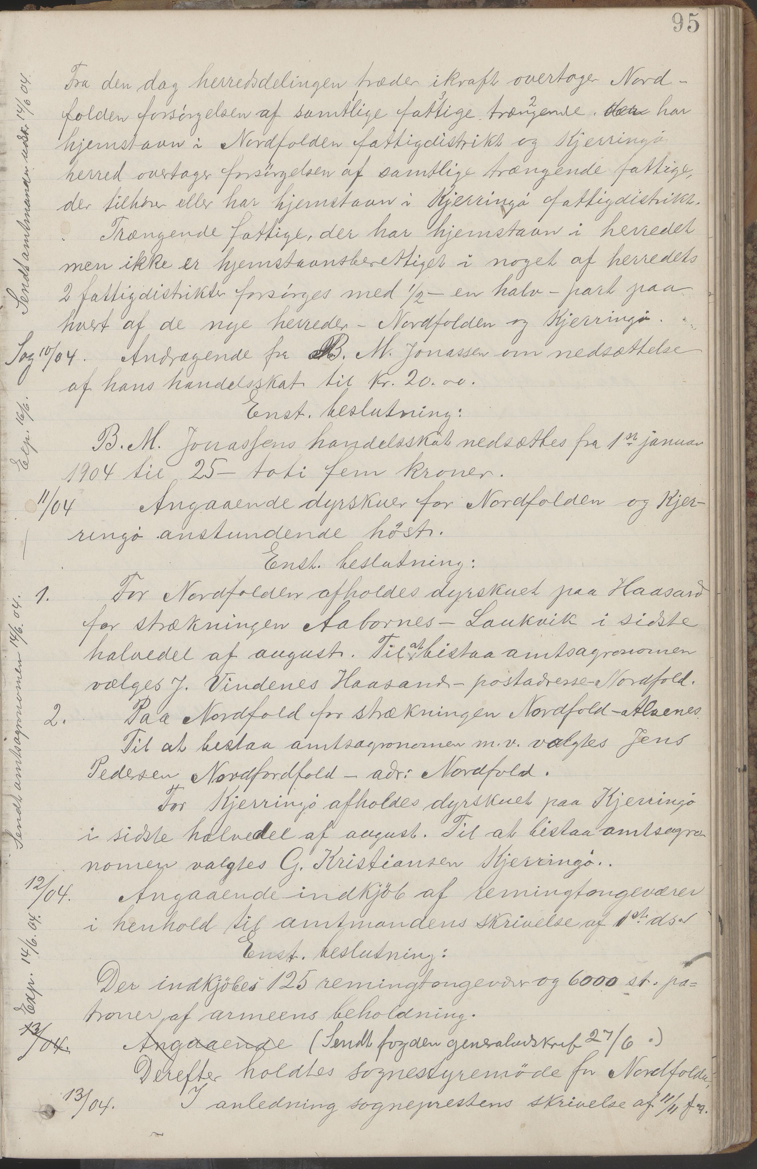 Kjerringøy kommune. Formannskapet, AIN/K-18441.150/A/Aa/L0002: Forhandlingsprotokoll Norfolden- Kjerringø formanskap, 1900-1911