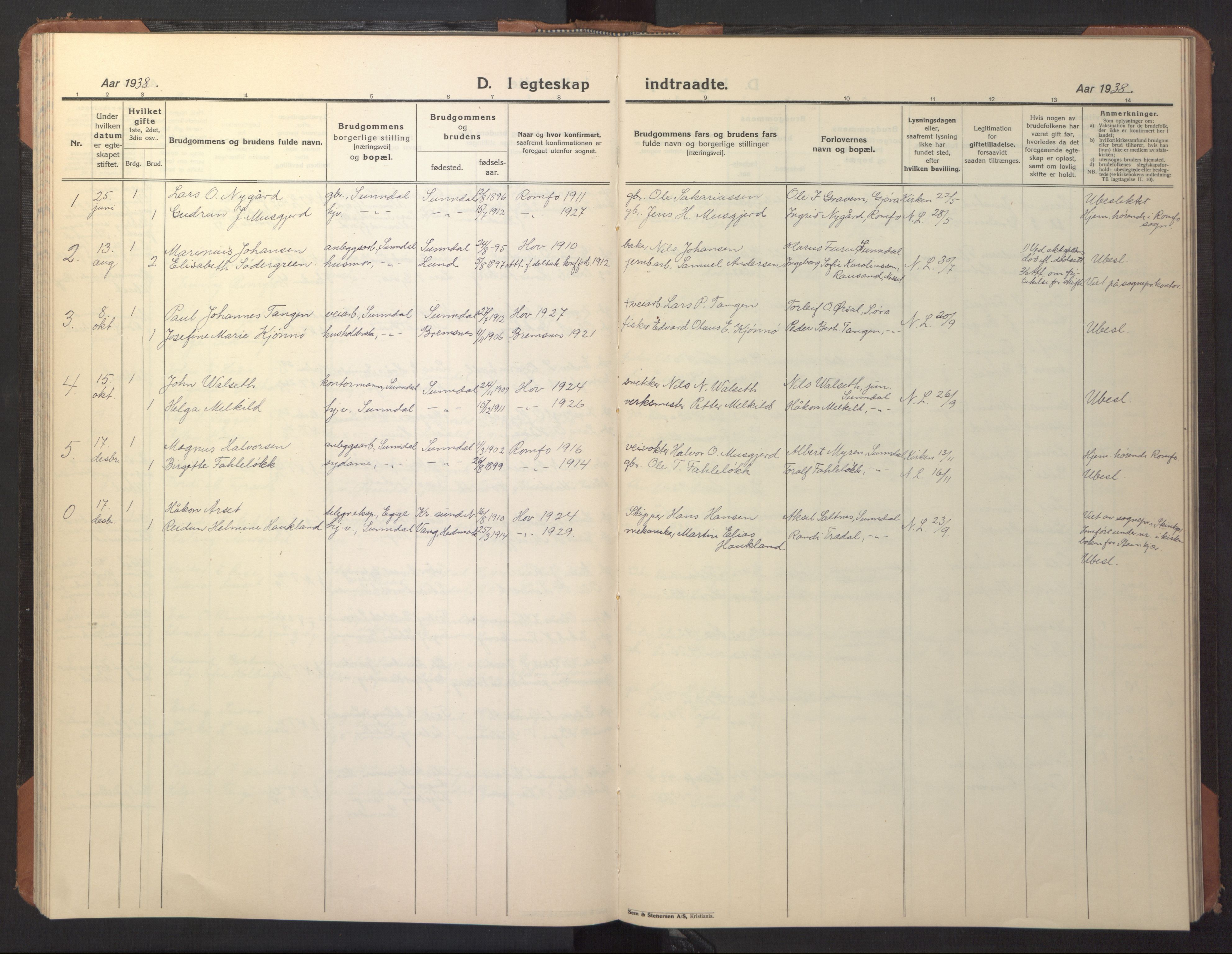 Ministerialprotokoller, klokkerbøker og fødselsregistre - Møre og Romsdal, AV/SAT-A-1454/590/L1018: Parish register (copy) no. 590C03, 1922-1950