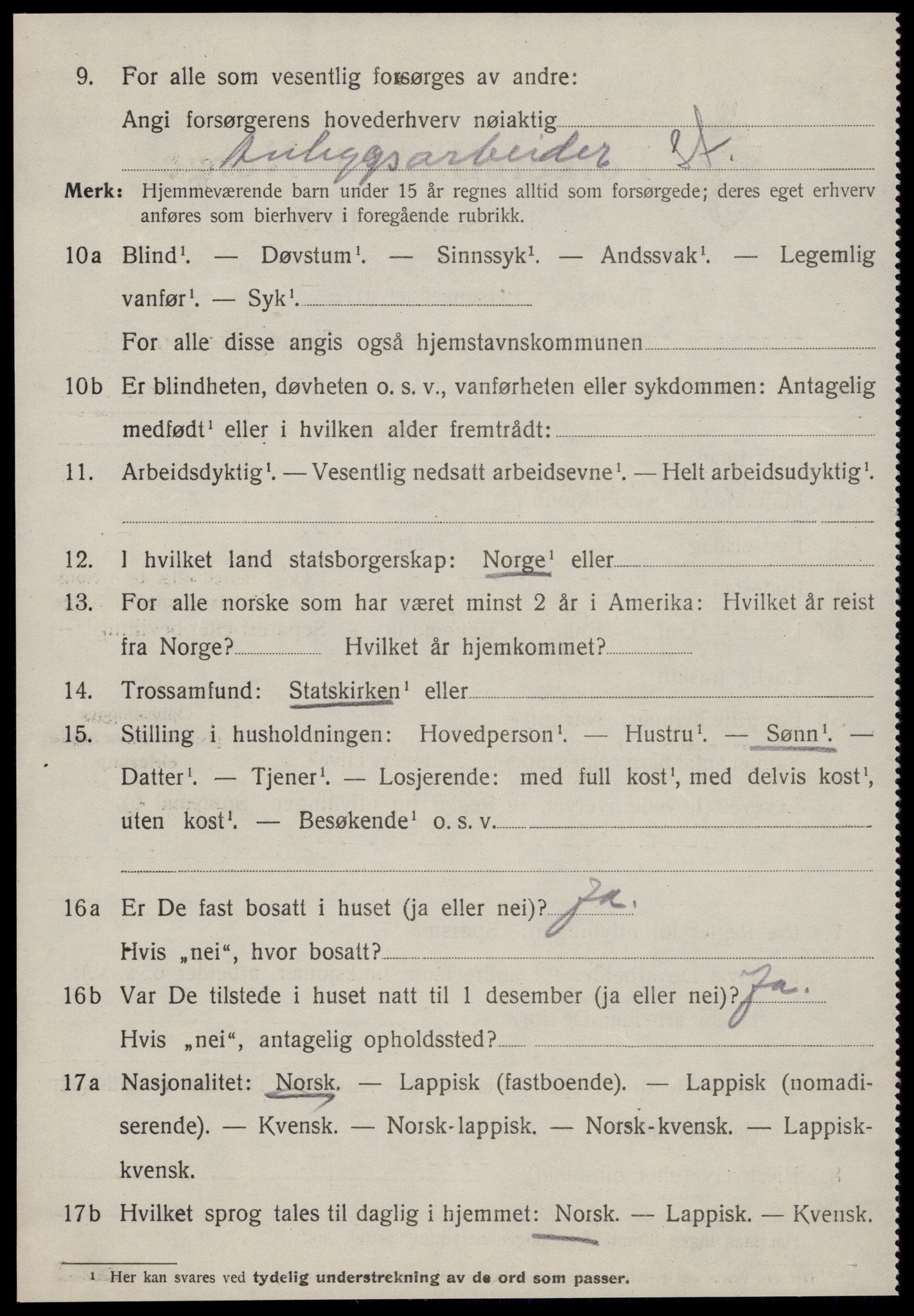 SAT, 1920 census for Ålen, 1920, p. 2345