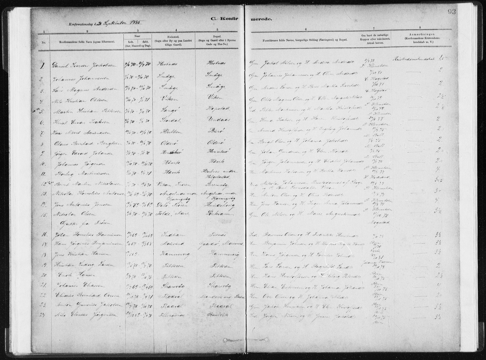 Ministerialprotokoller, klokkerbøker og fødselsregistre - Sør-Trøndelag, SAT/A-1456/634/L0533: Parish register (official) no. 634A09, 1882-1901, p. 93