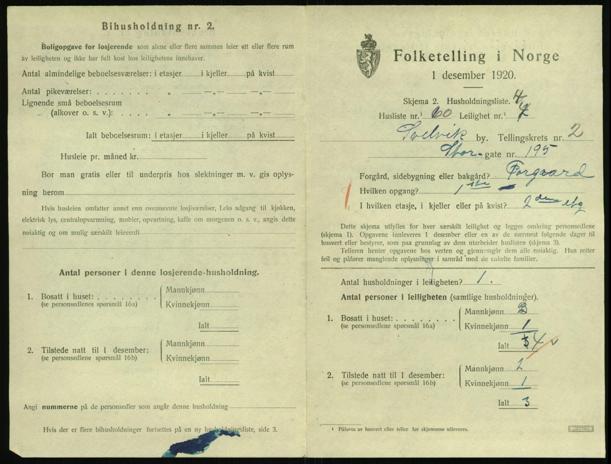 SAKO, 1920 census for Svelvik, 1920, p. 1023