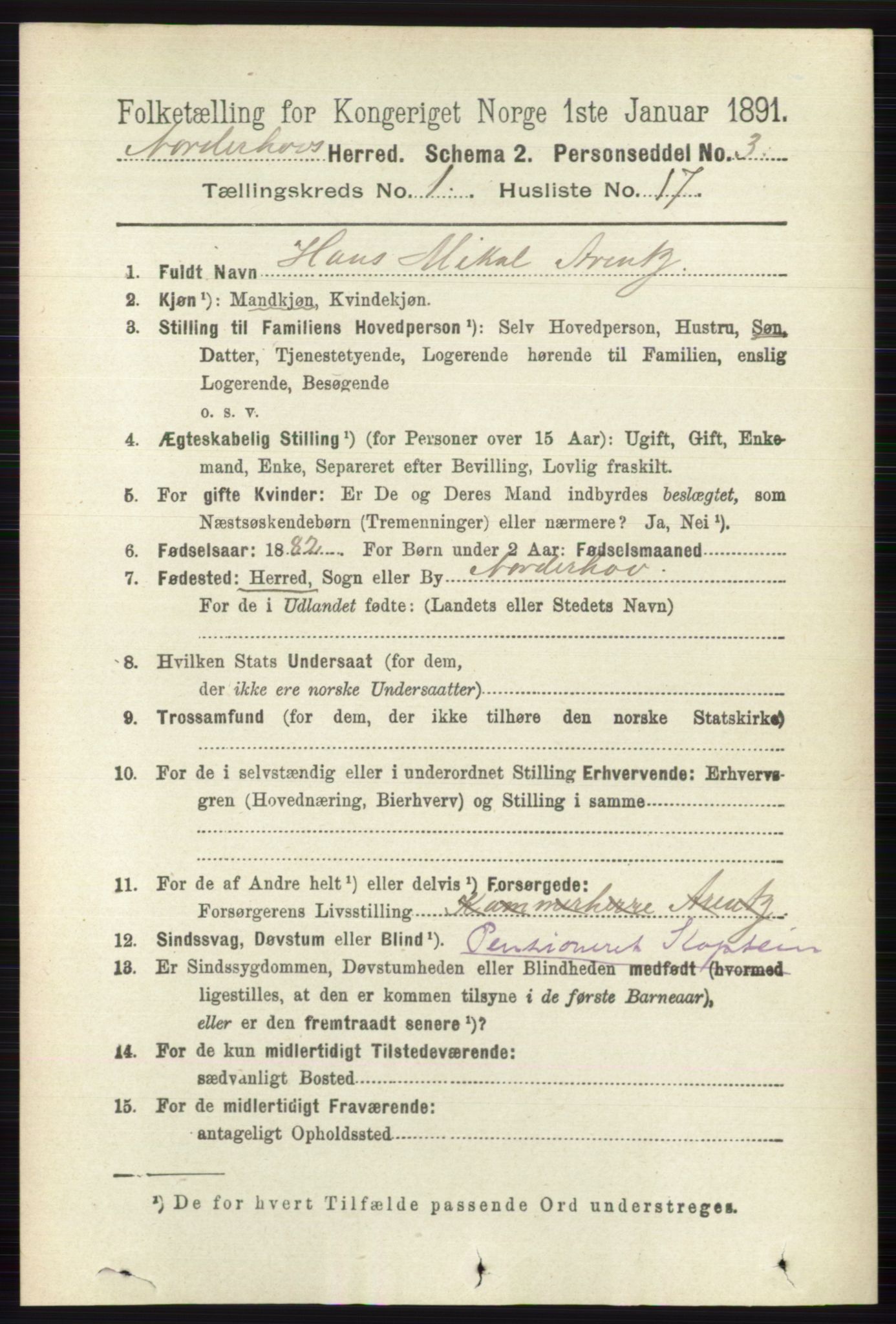 RA, 1891 census for 0613 Norderhov, 1891, p. 210