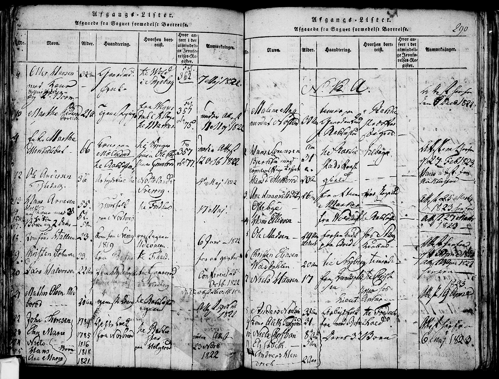 Berg prestekontor Kirkebøker, SAO/A-10902/F/Fa/L0002: Parish register (official) no. I 2, 1815-1831, p. 290
