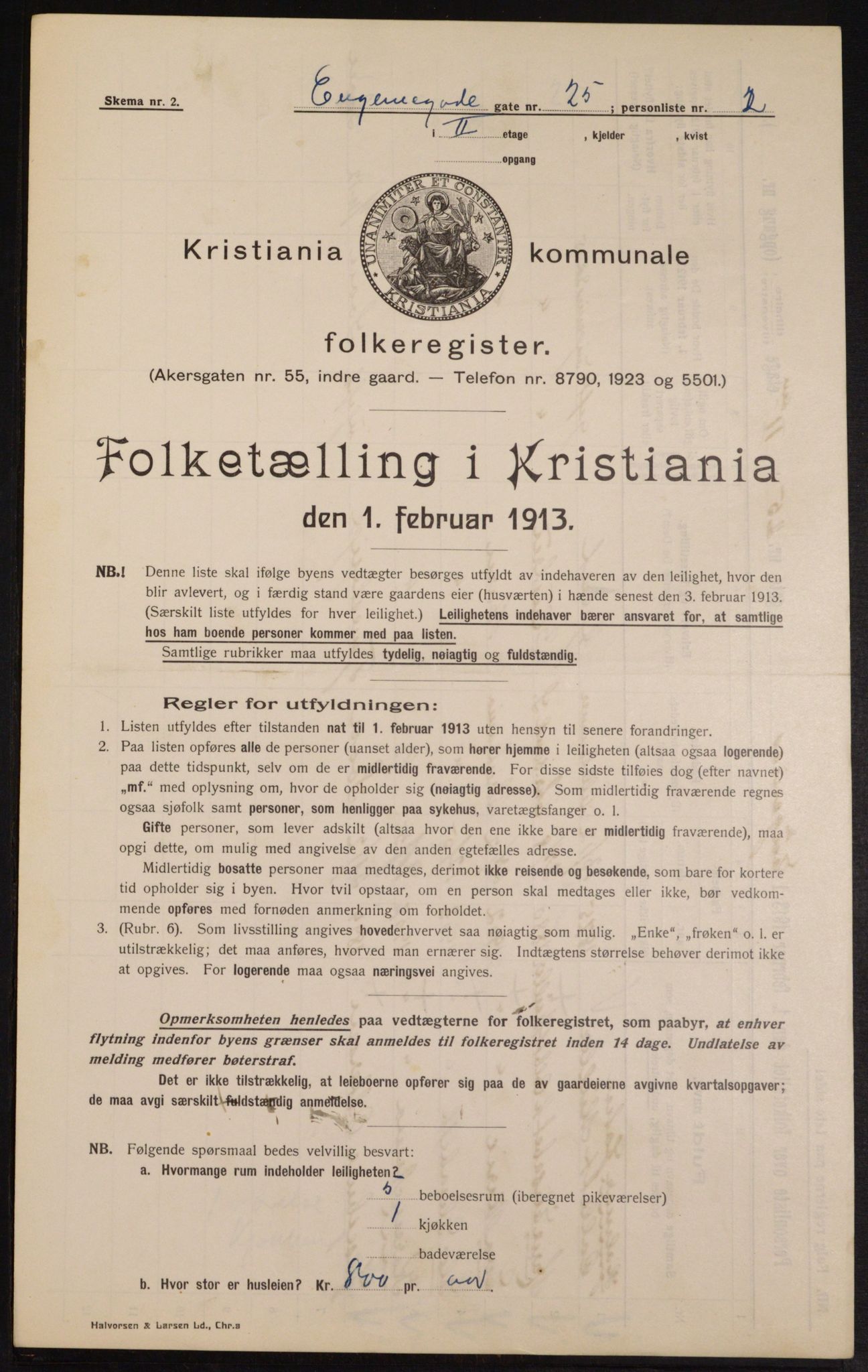 OBA, Municipal Census 1913 for Kristiania, 1913, p. 22991