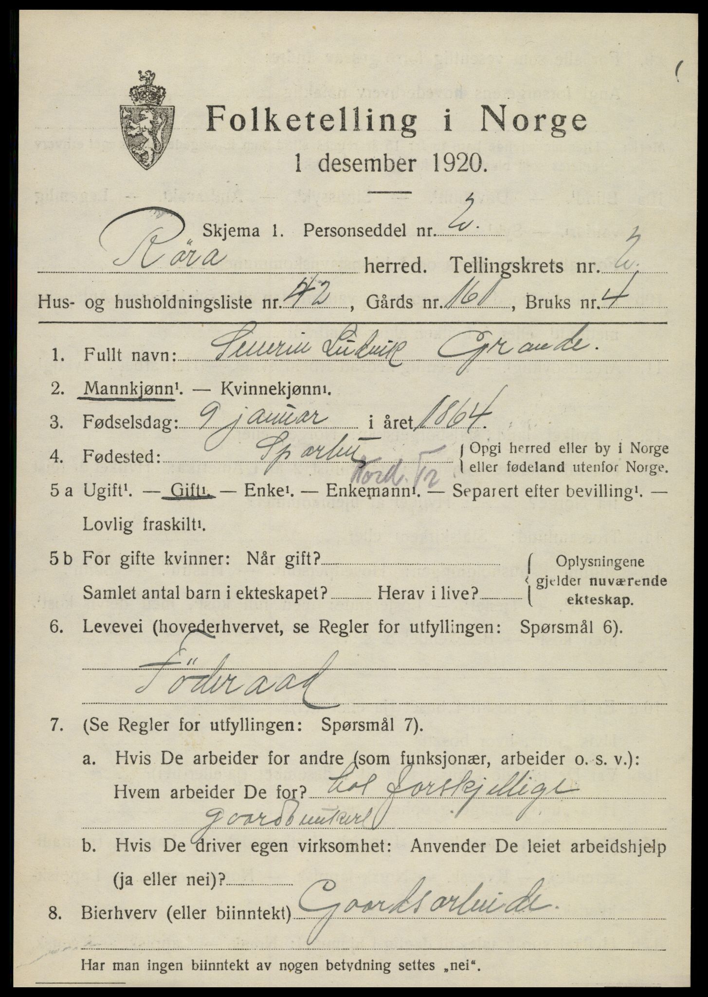 SAT, 1920 census for Røra, 1920, p. 2001