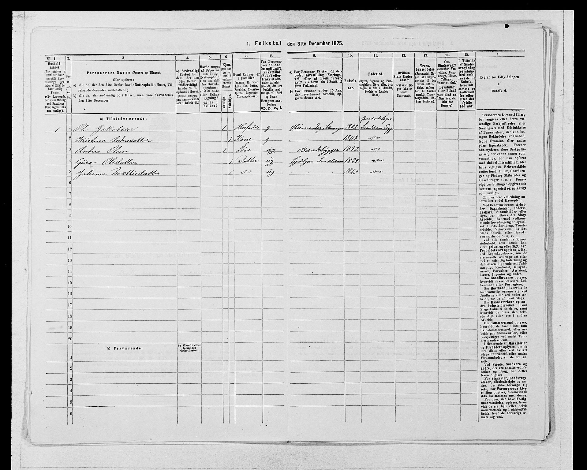 SAB, 1875 census for 1226P Strandebarm, 1875, p. 757