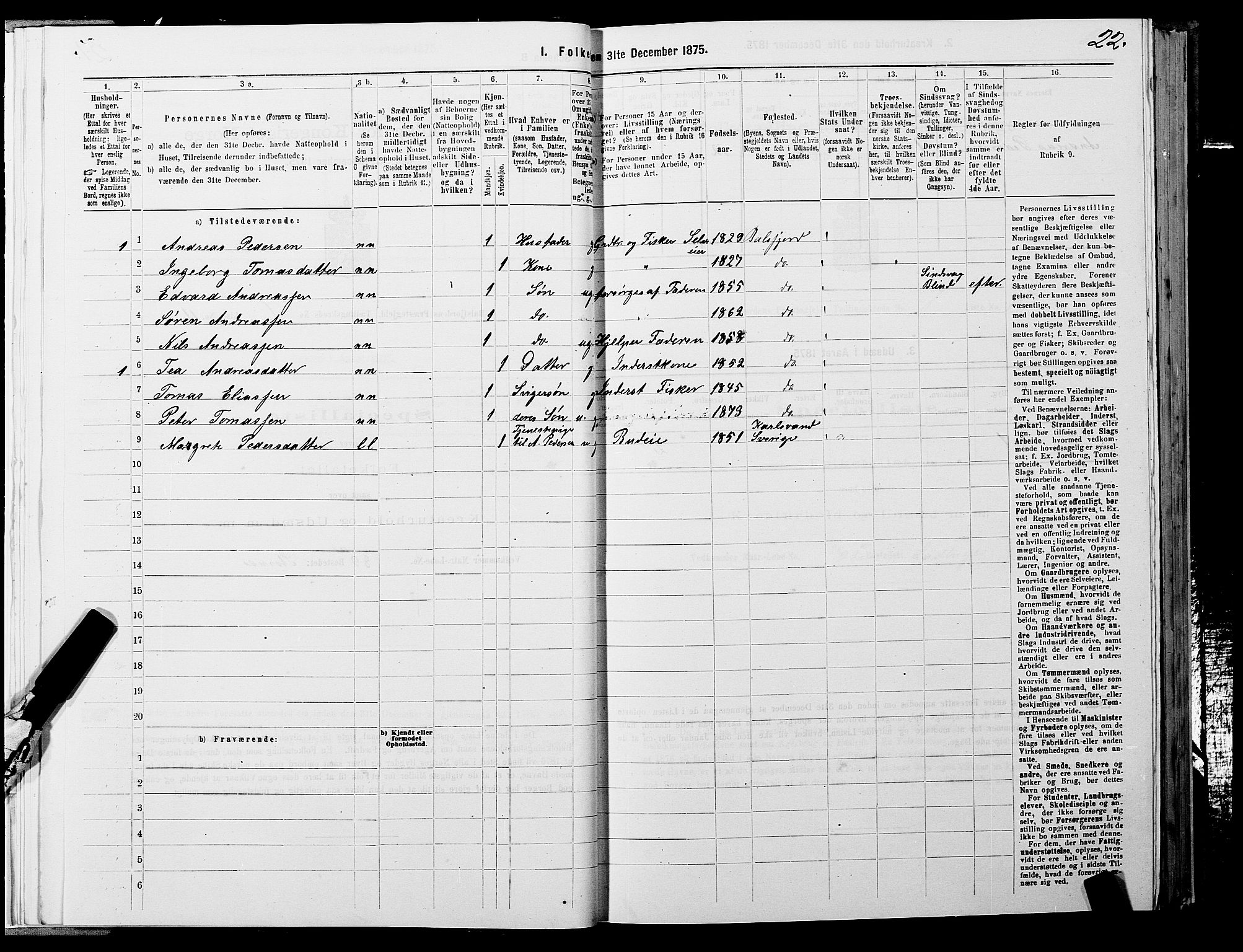 SATØ, 1875 census for 1933P Balsfjord, 1875, p. 1022