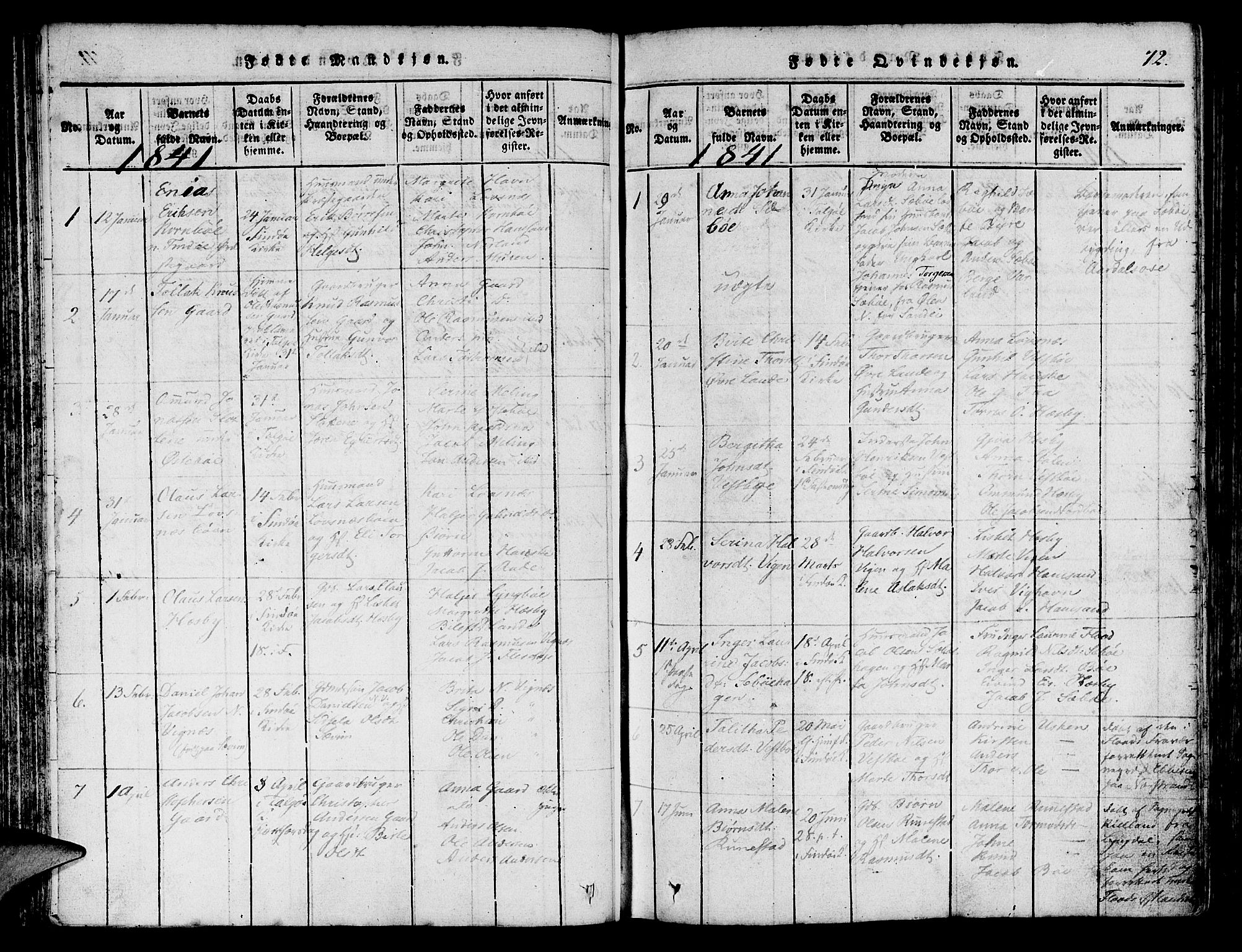 Finnøy sokneprestkontor, SAST/A-101825/H/Ha/Haa/L0006: Parish register (official) no. A 6, 1816-1846, p. 72