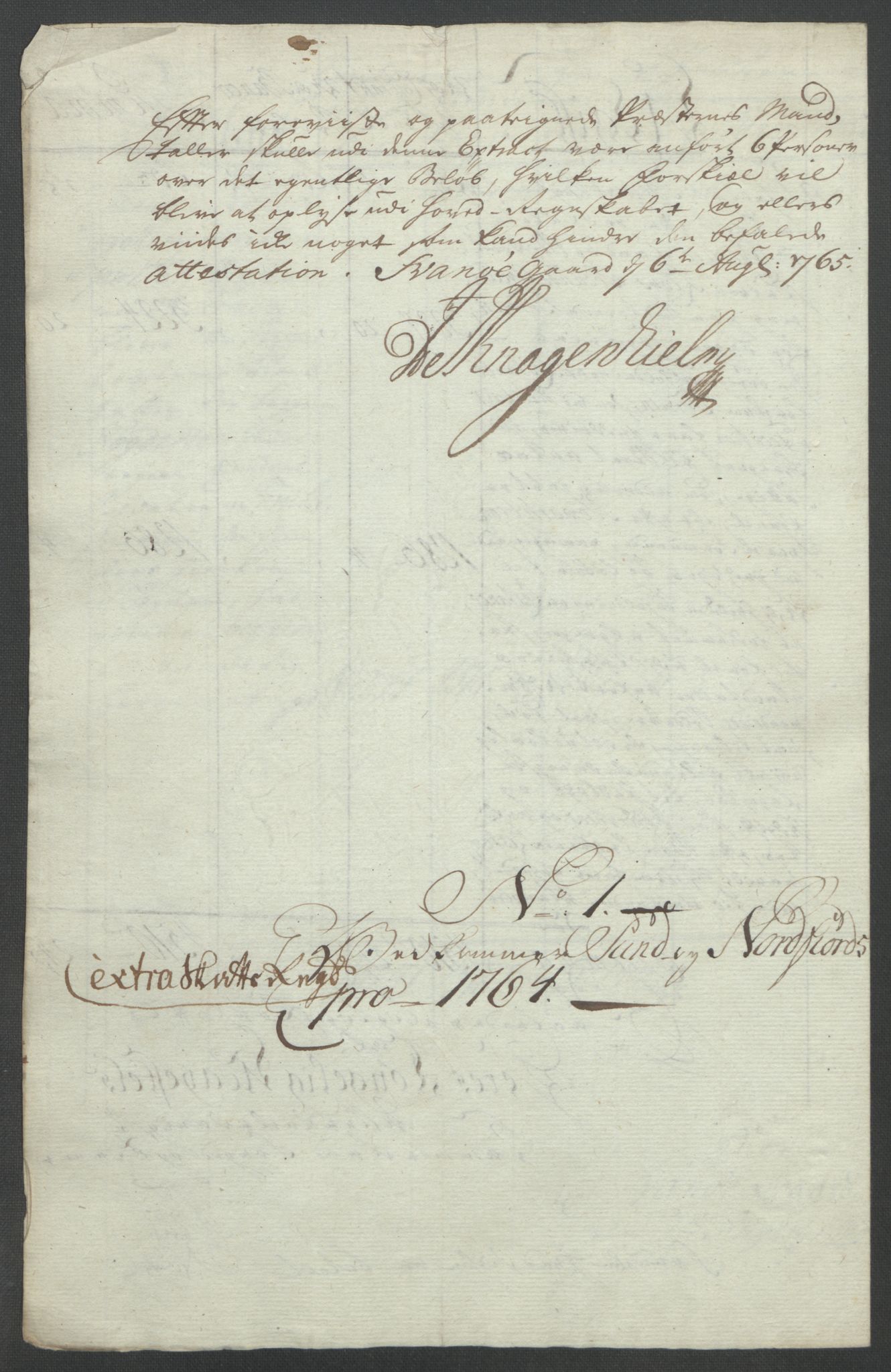 Rentekammeret inntil 1814, Reviderte regnskaper, Fogderegnskap, RA/EA-4092/R53/L3550: Ekstraskatten Sunn- og Nordfjord, 1762-1771, p. 87