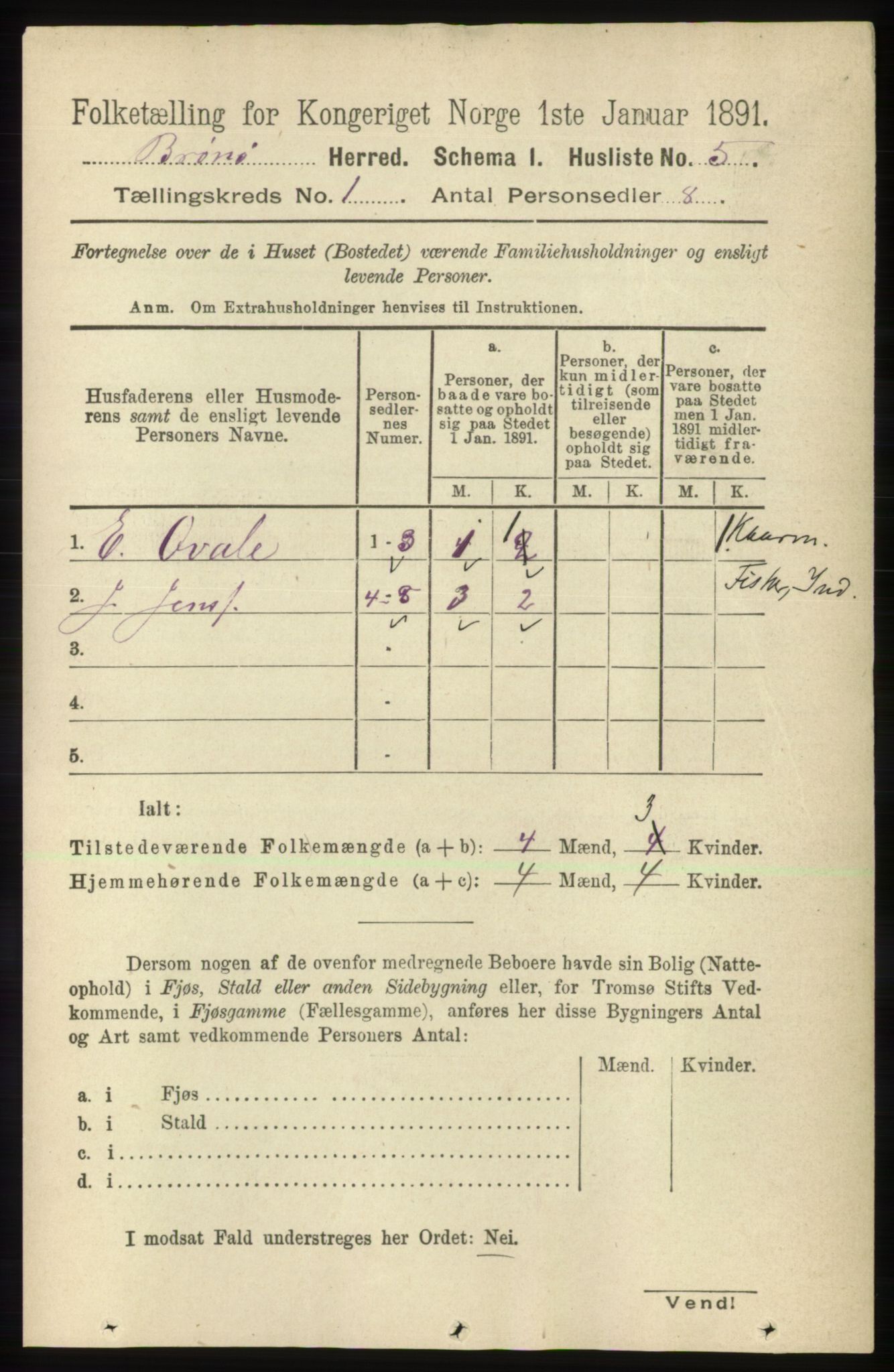 RA, 1891 census for 1814 Brønnøy, 1891, p. 37