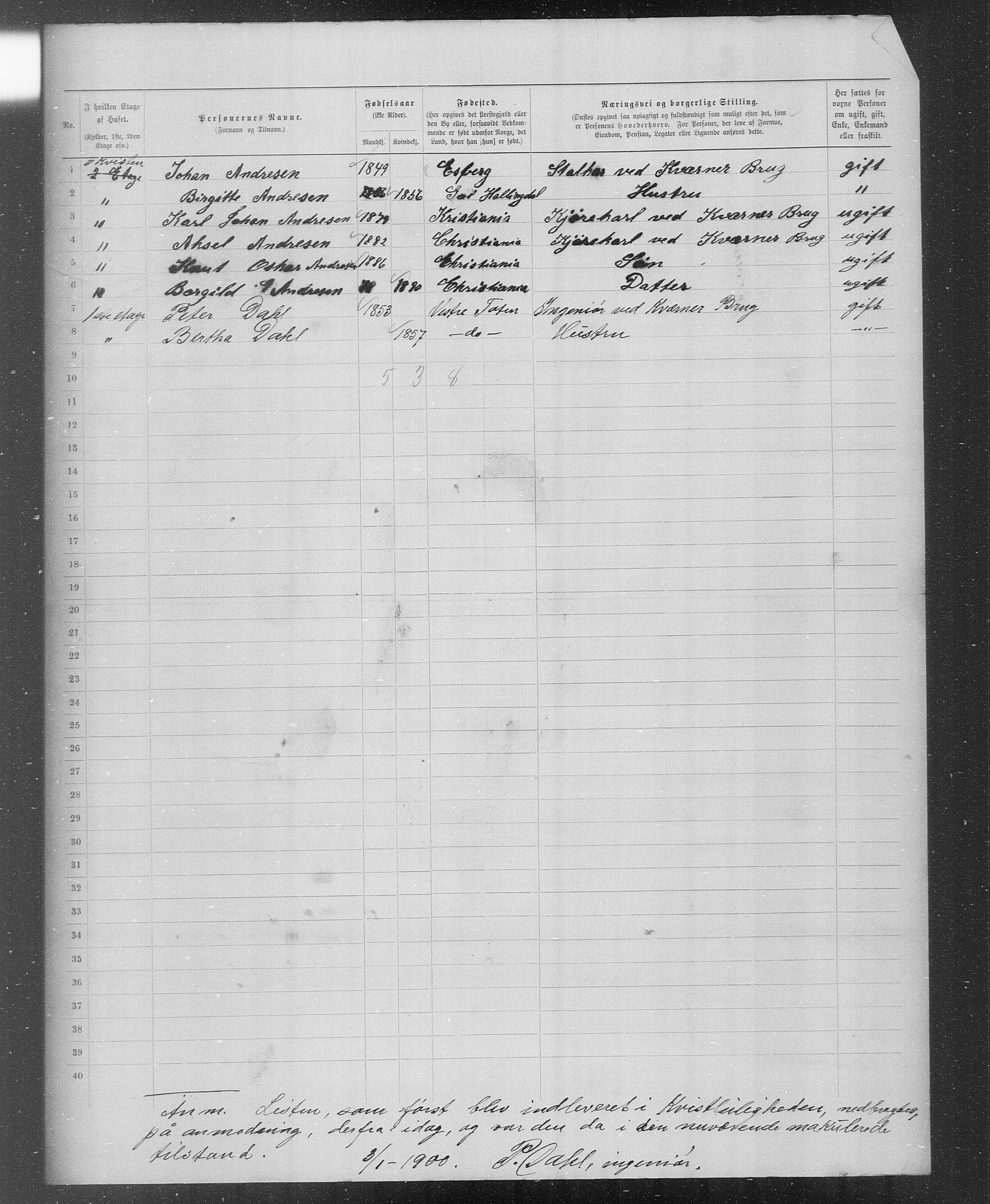 OBA, Municipal Census 1899 for Kristiania, 1899, p. 2761