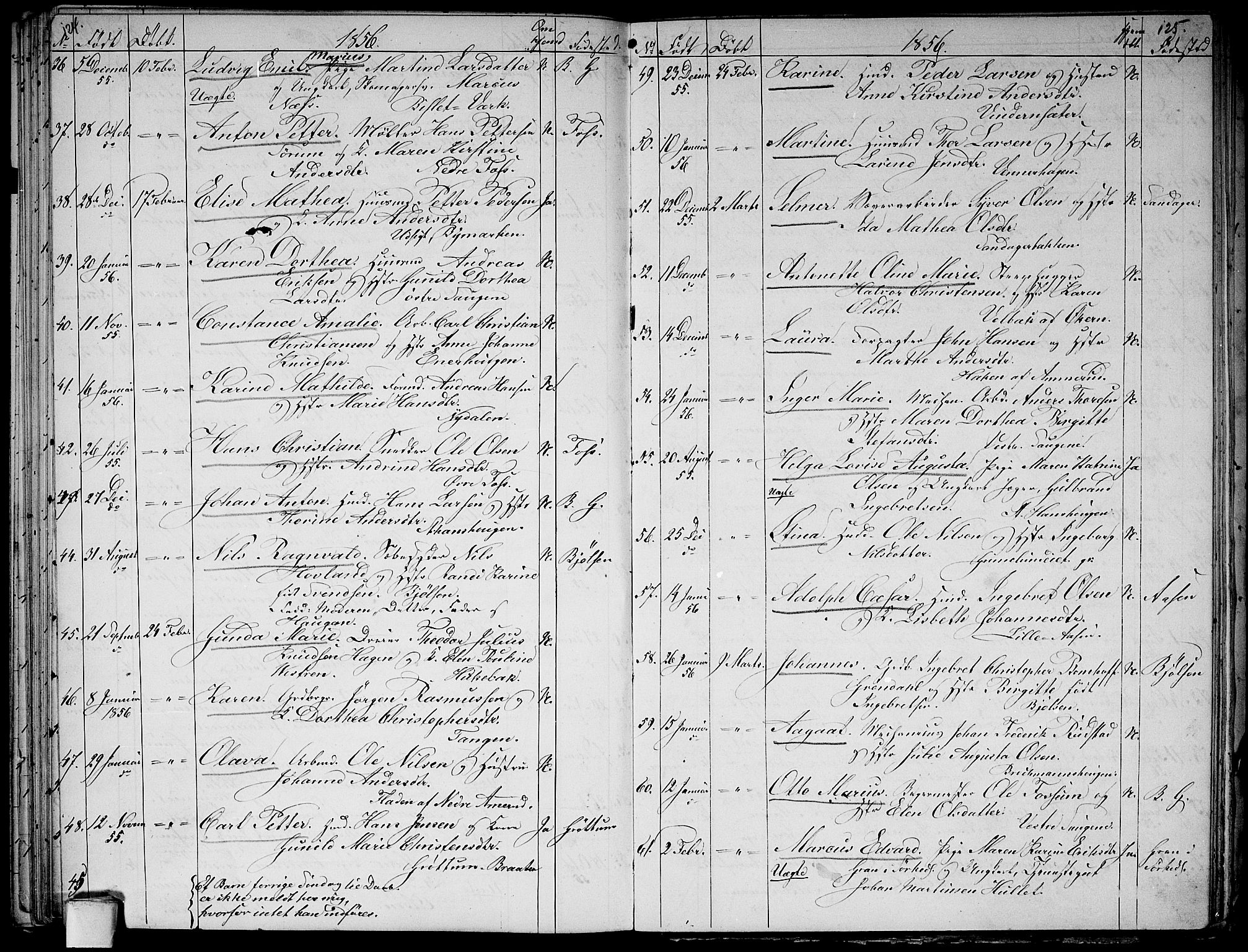 Aker prestekontor kirkebøker, AV/SAO-A-10861/G/L0010: Parish register (copy) no. 10, 1852-1859, p. 124-125