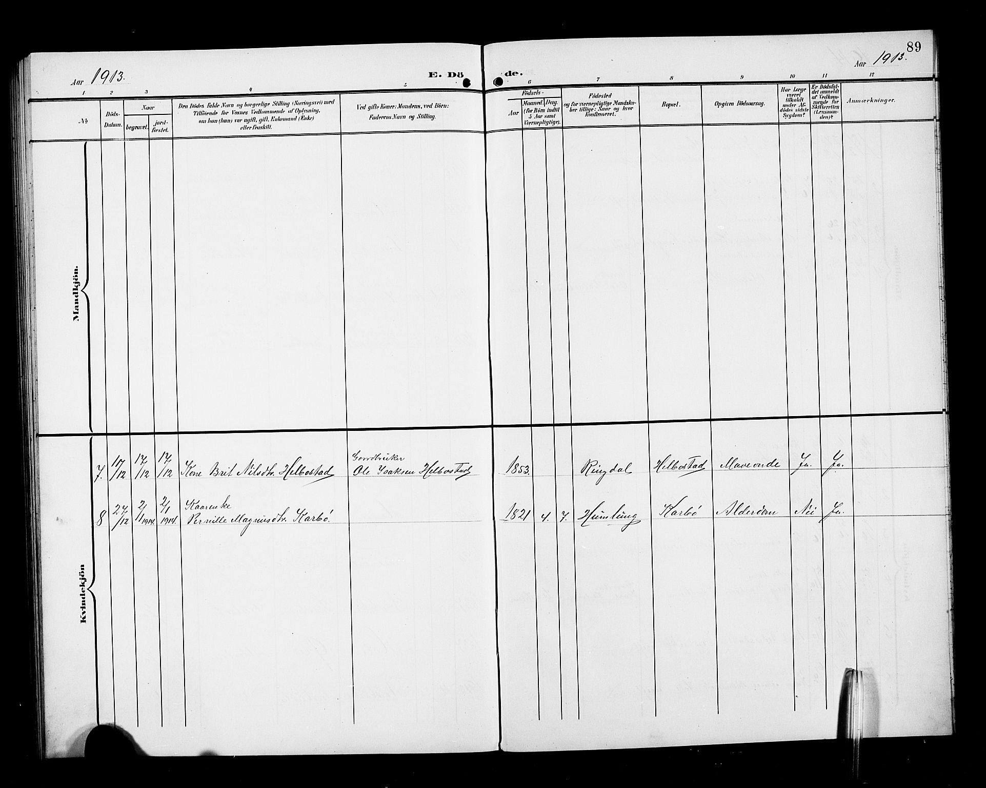 Ministerialprotokoller, klokkerbøker og fødselsregistre - Møre og Romsdal, AV/SAT-A-1454/517/L0231: Parish register (copy) no. 517C04, 1904-1918, p. 89