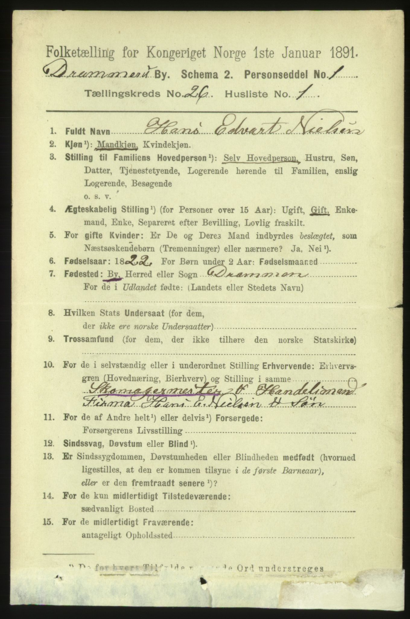 RA, 1891 census for 0602 Drammen, 1891, p. 15791