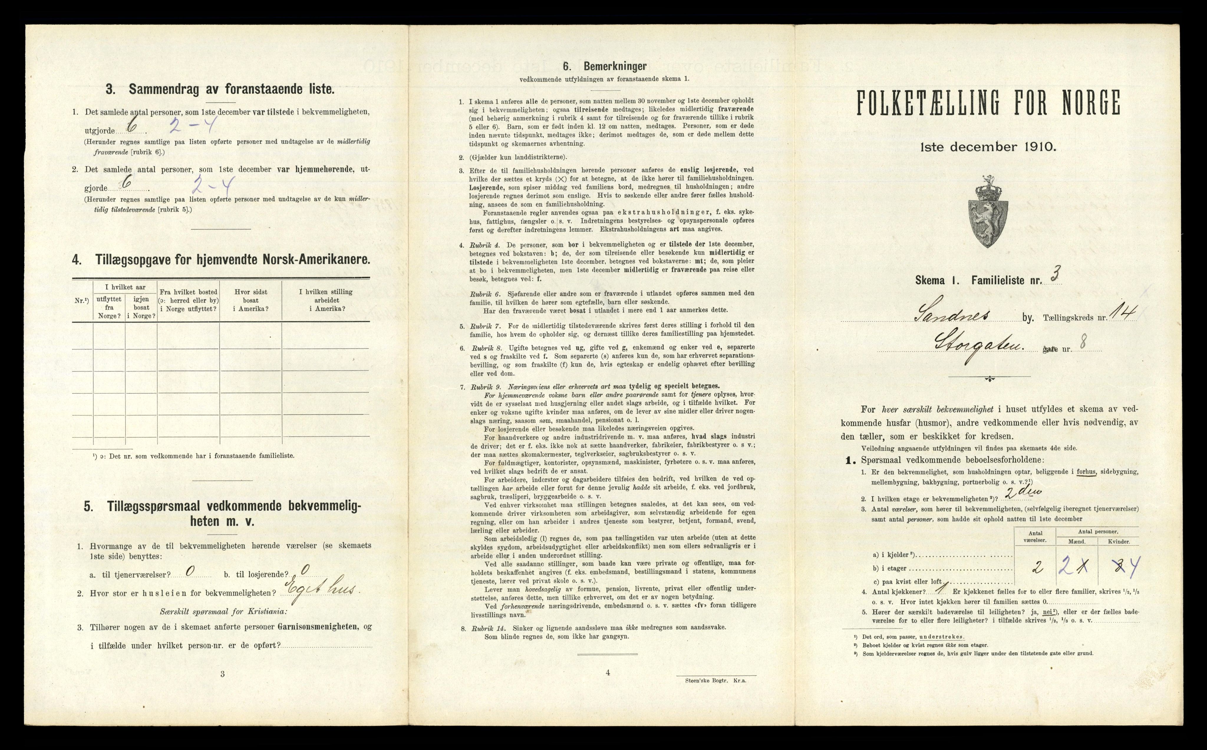 RA, 1910 census for Sandnes, 1910, p. 1448