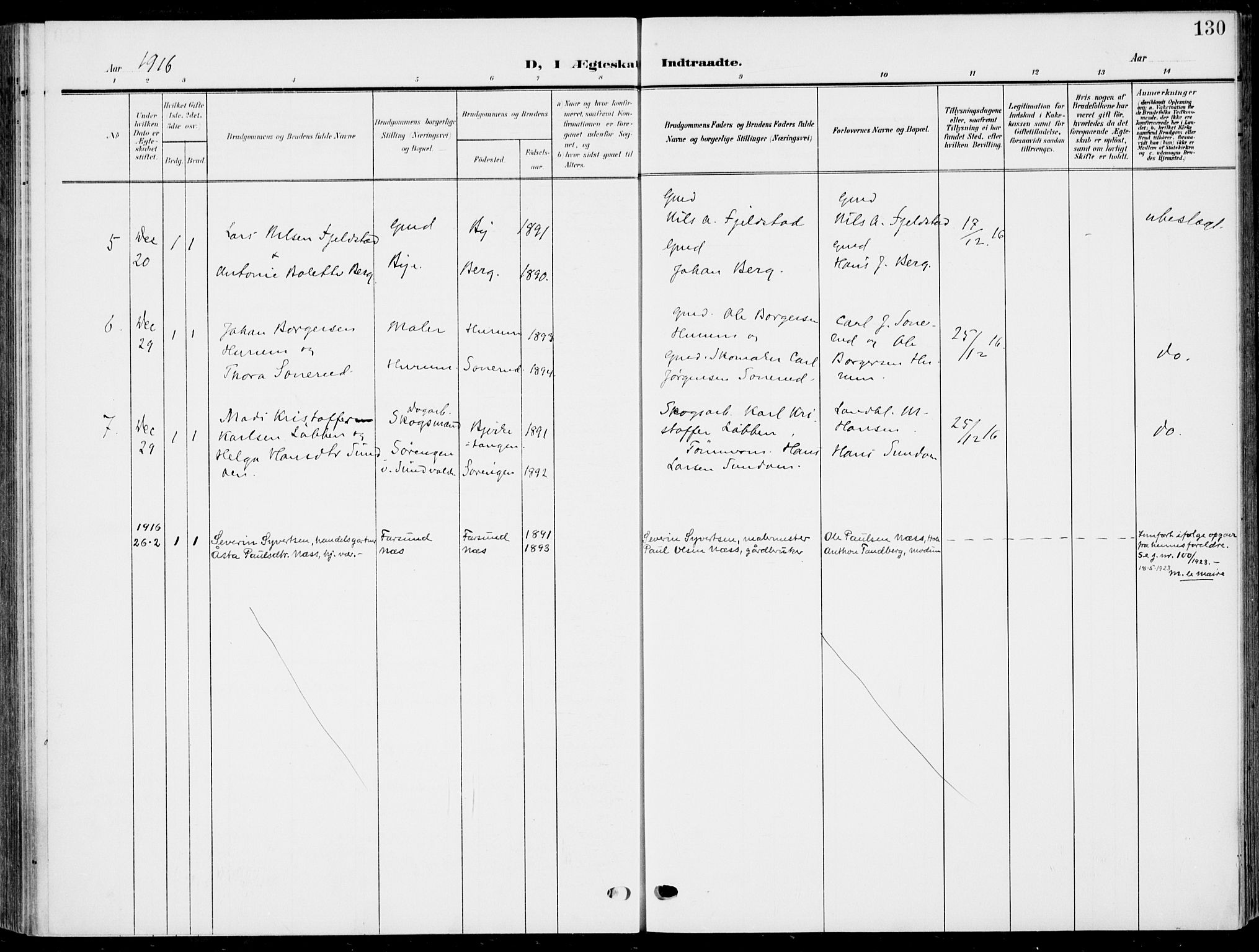 Hole kirkebøker, AV/SAKO-A-228/F/Fa/L0010: Parish register (official) no. I 10, 1907-1917, p. 130