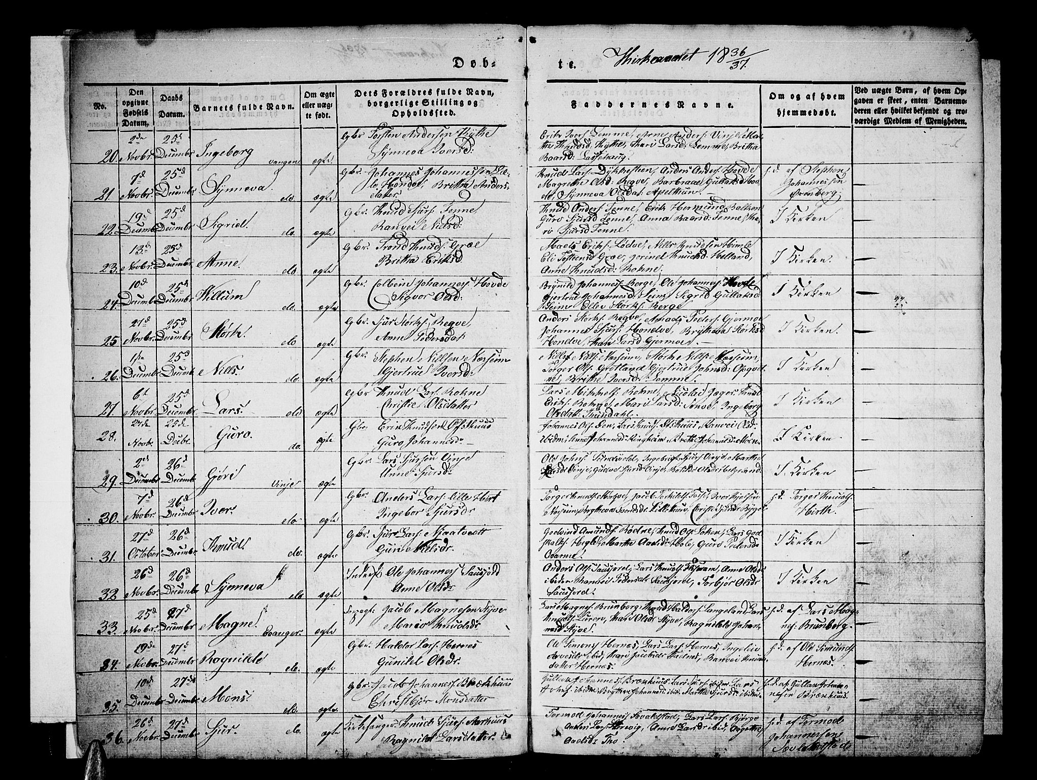 Voss sokneprestembete, SAB/A-79001/H/Haa: Parish register (official) no. A 13, 1836-1851, p. 3