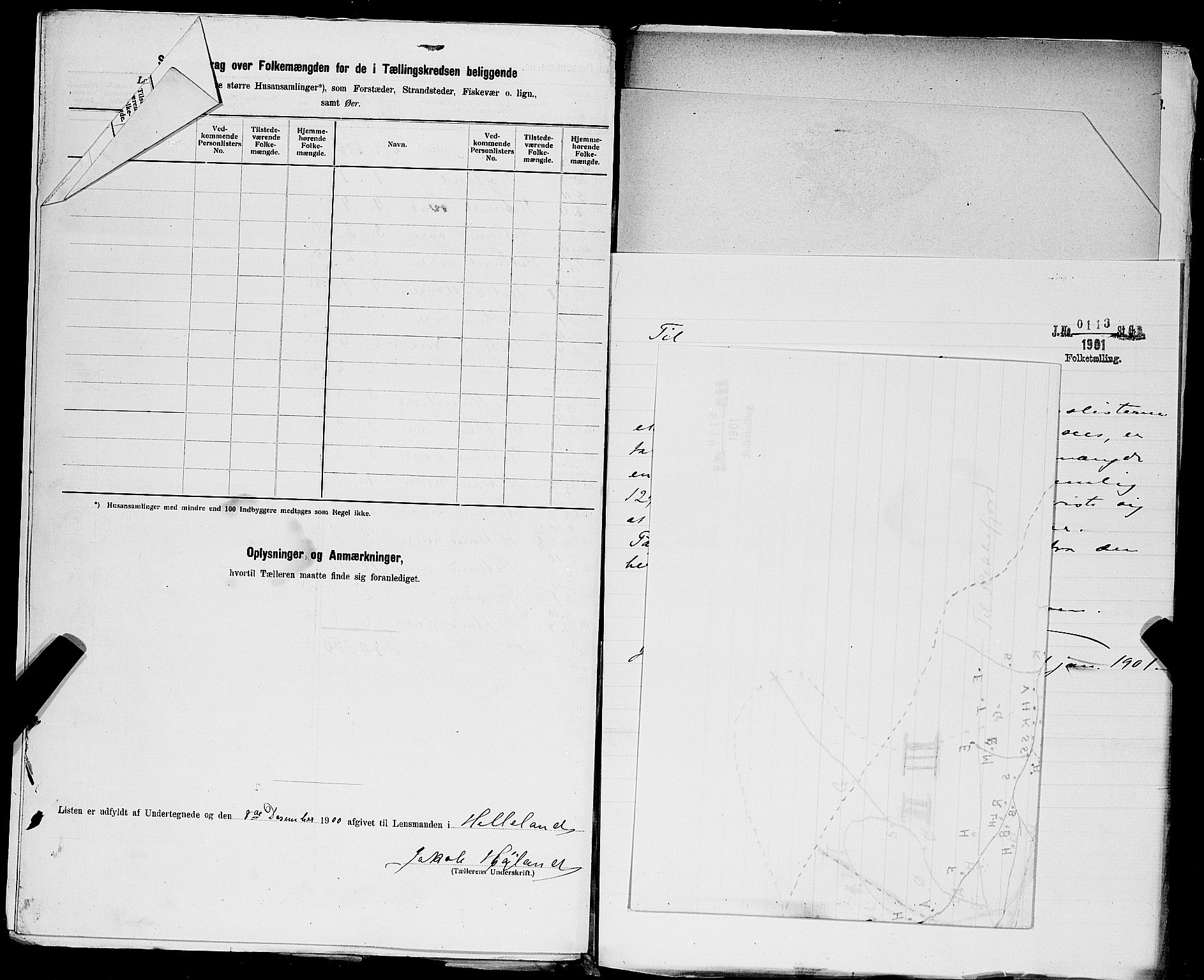 SAST, 1900 census for Helleland, 1900, p. 16