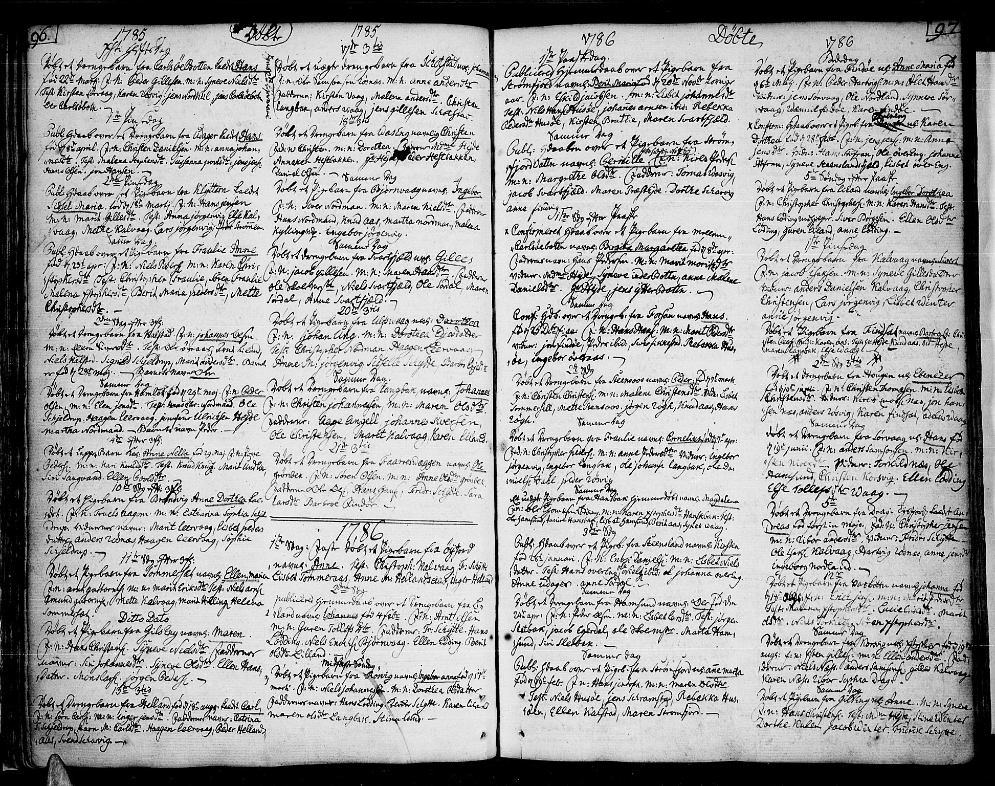 Ministerialprotokoller, klokkerbøker og fødselsregistre - Nordland, SAT/A-1459/859/L0841: Parish register (official) no. 859A01, 1766-1821, p. 96-97