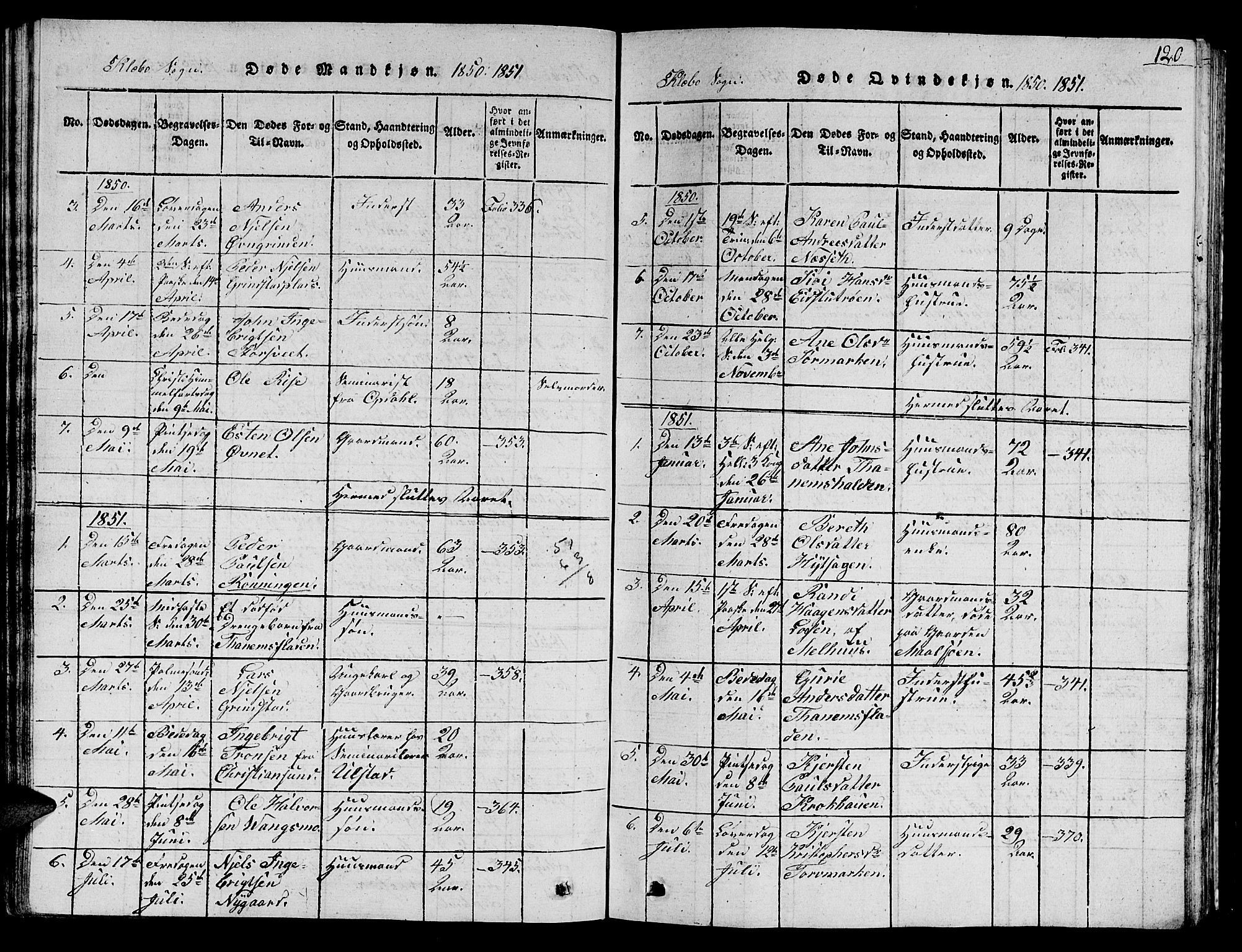 Ministerialprotokoller, klokkerbøker og fødselsregistre - Sør-Trøndelag, SAT/A-1456/618/L0450: Parish register (copy) no. 618C01, 1816-1865, p. 120